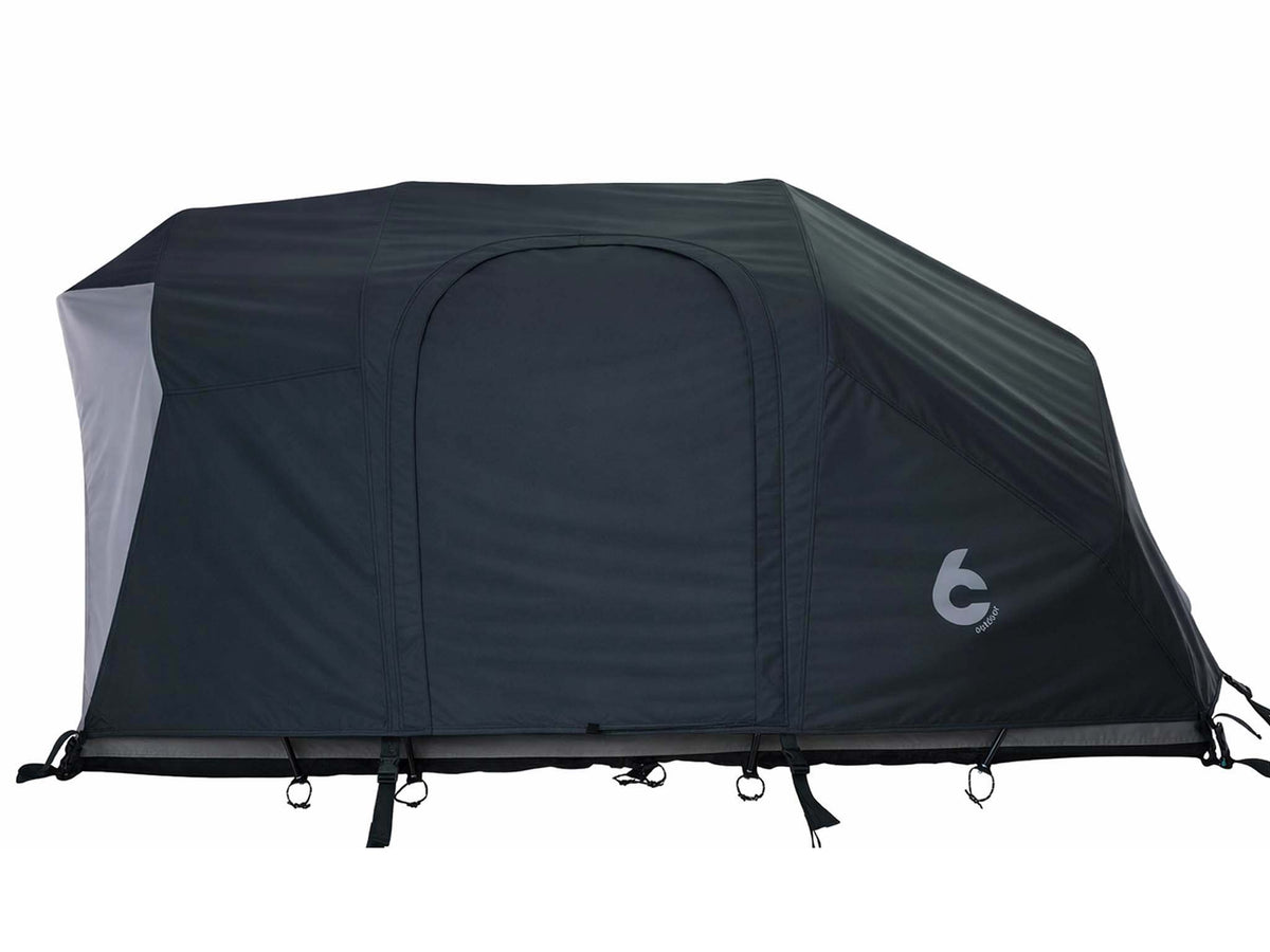 C6 Rev Rooftop Tent X (Eclipse) – side view with fly sheet on
