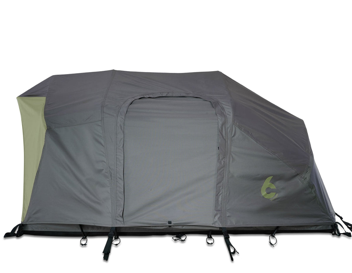 C6 Rev Rooftop Tent X (Element) – side view with green fly sheet