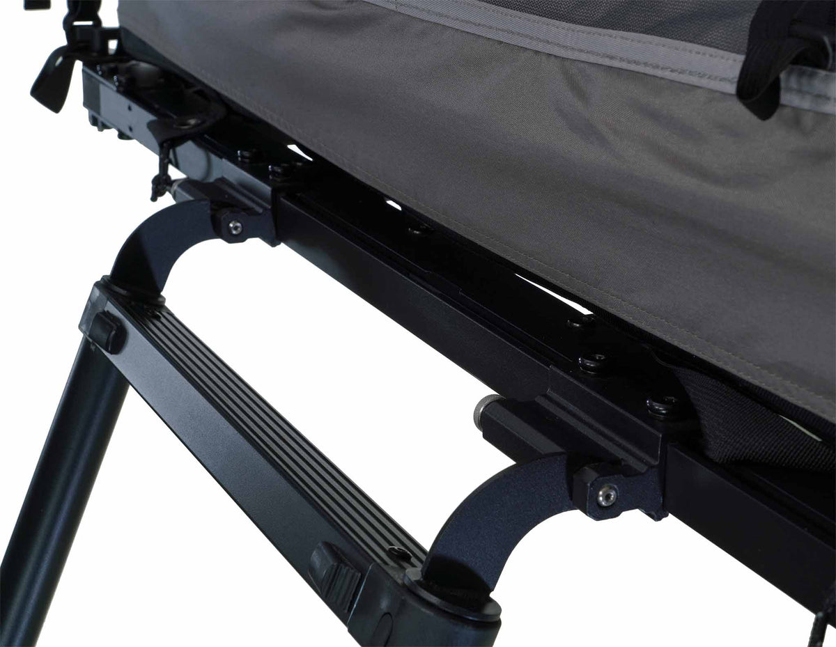C6 Rev Rooftop Tent X (Eclipse) – platform hinge and tent strap close-up