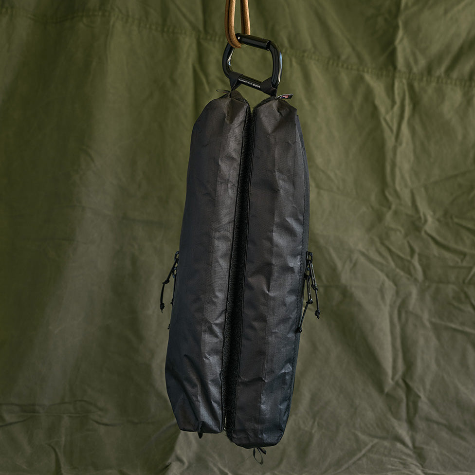 Colfax Equipment Module — UL's two pouches connected back-to-back, hanging from the carabiner