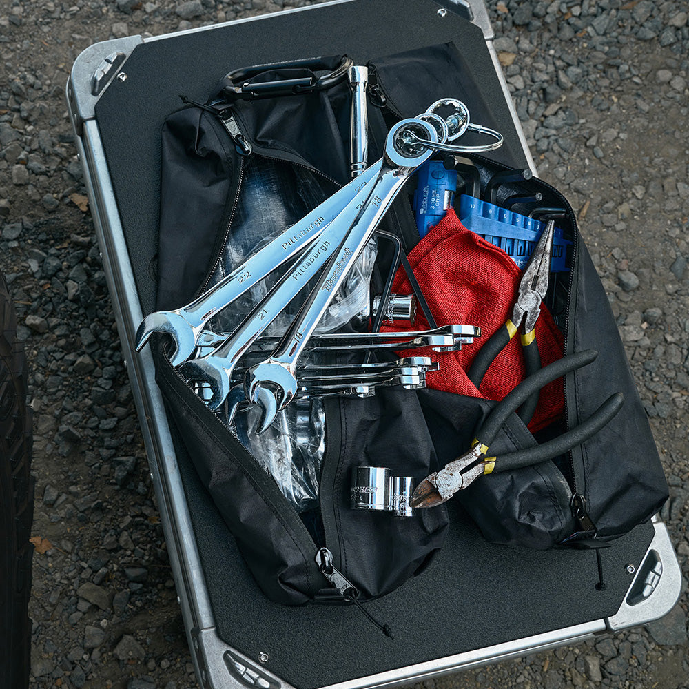 Colfax Equipment Module — UL loaded with wrenches, sockets, and pliers on a tailgate