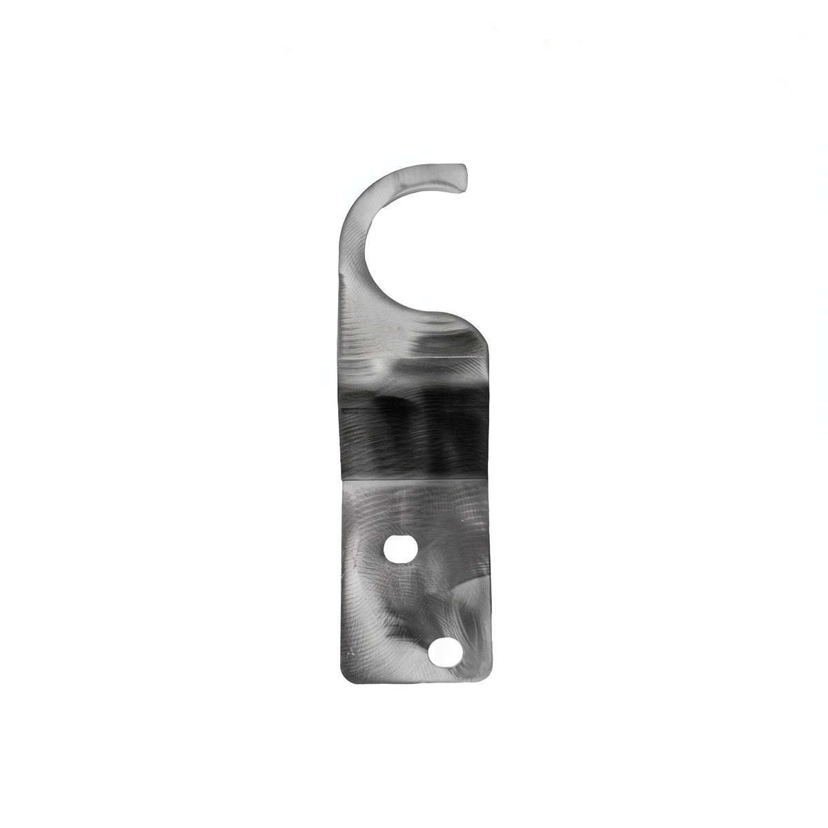 Cali Raised LED tailgate theft protector, uncoated stainless steel bracket with a hook profile, studio product shot on white