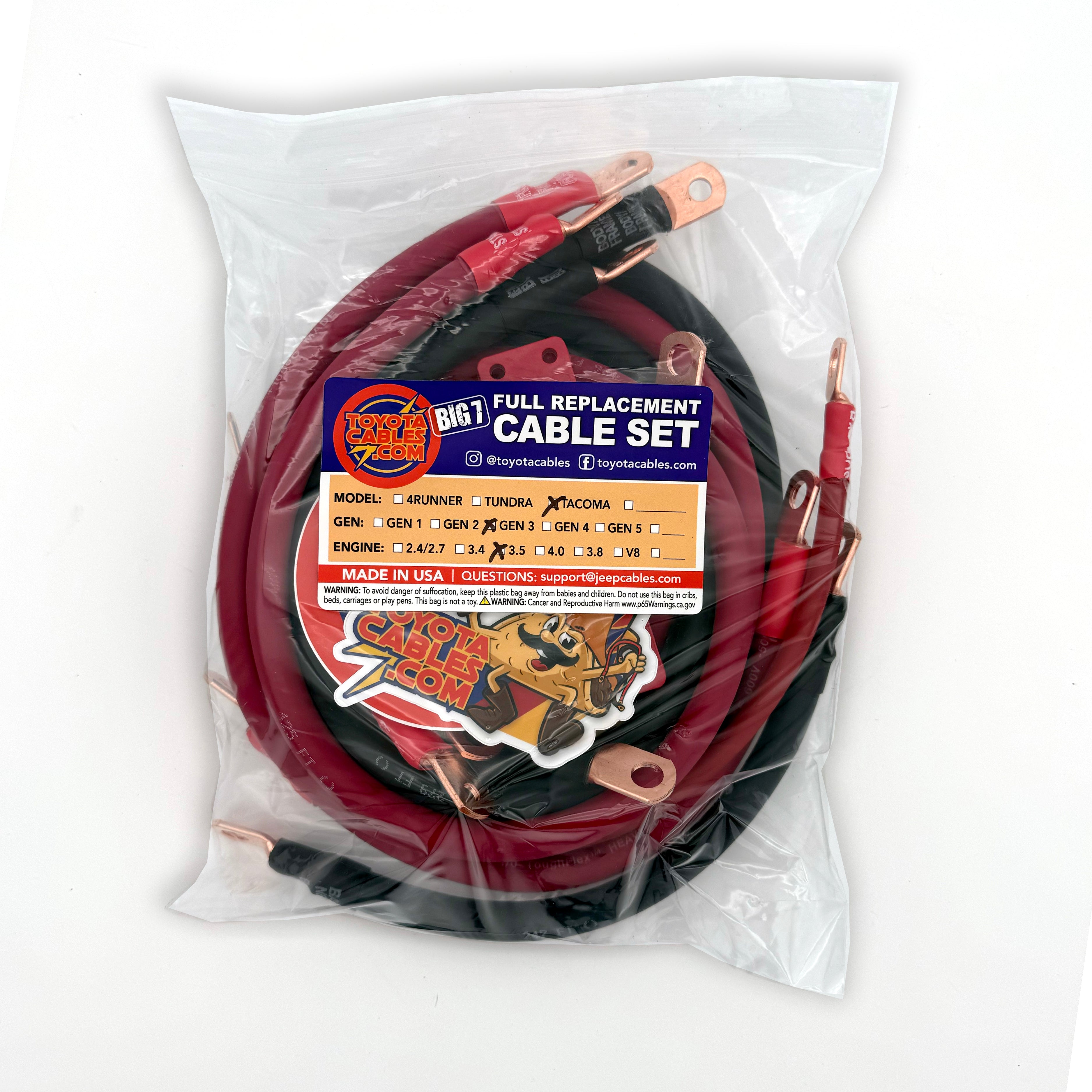 Toyota Tacoma Big 7 Battery Cable Kit (Gen 3 - 2016-2021)