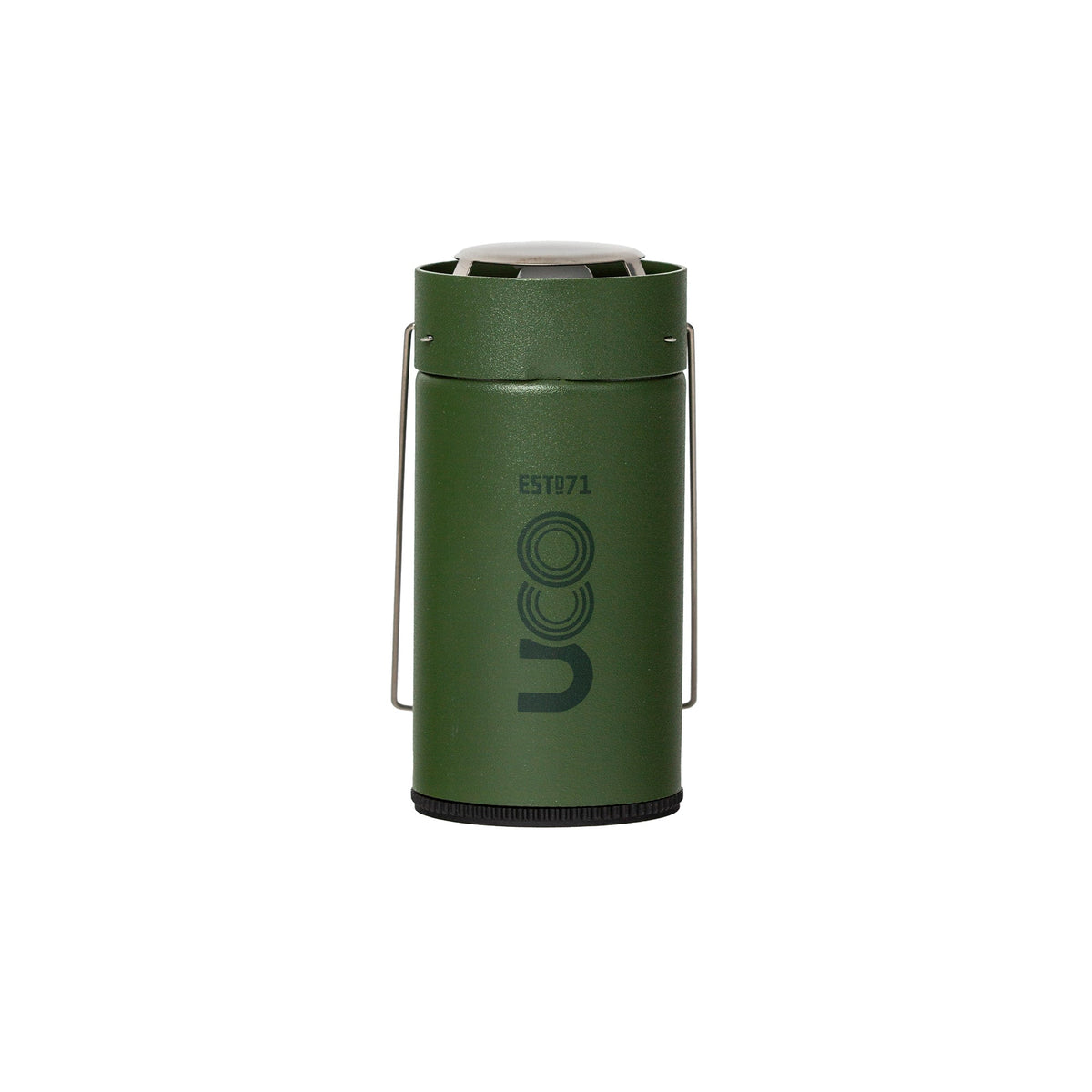 Olive green UCO Candlelier candle lantern collapsed down for storage