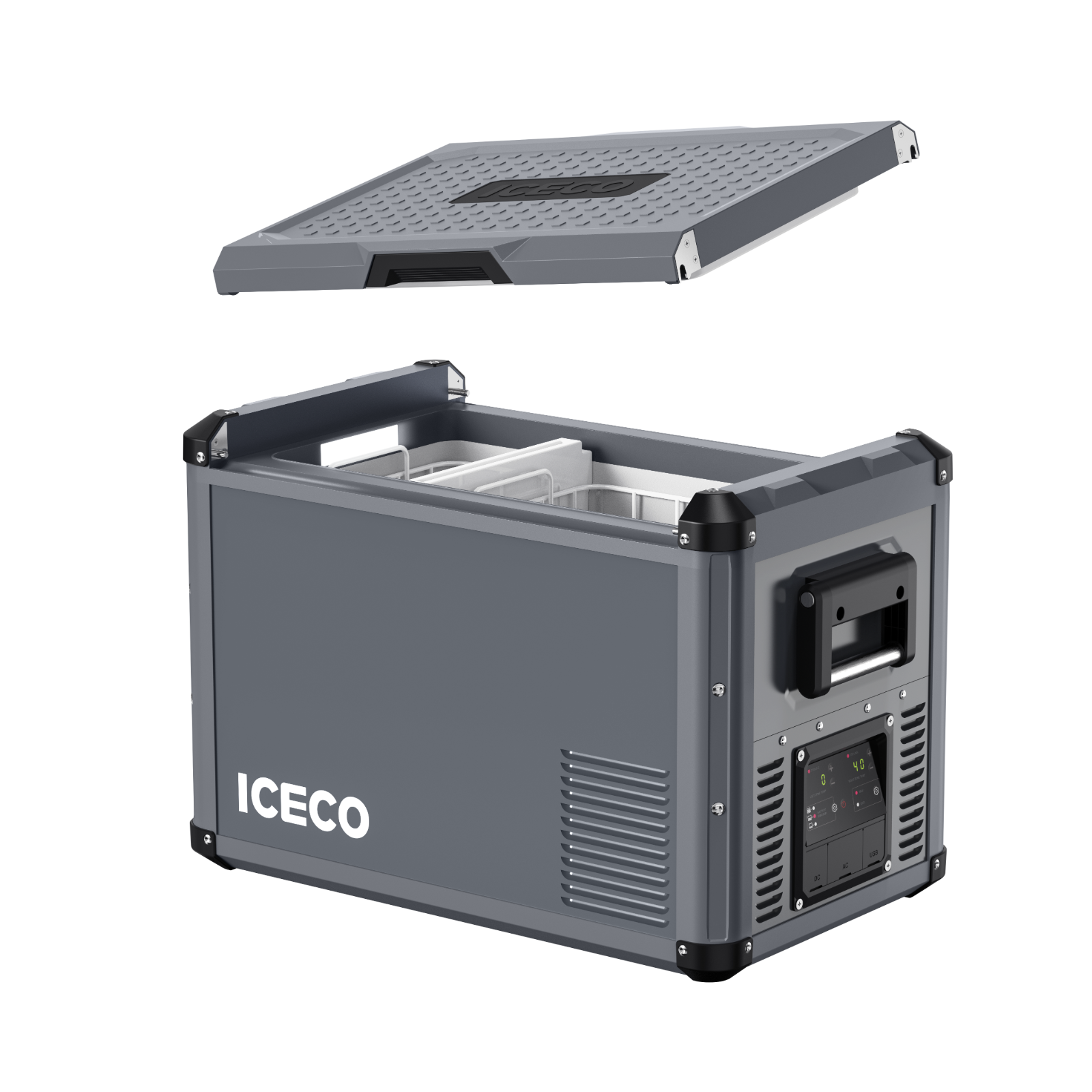 VL45ProD Dual Zone Portable Freezer - Gray | ICECO VL Pro Series ICECO- Overland Kitted