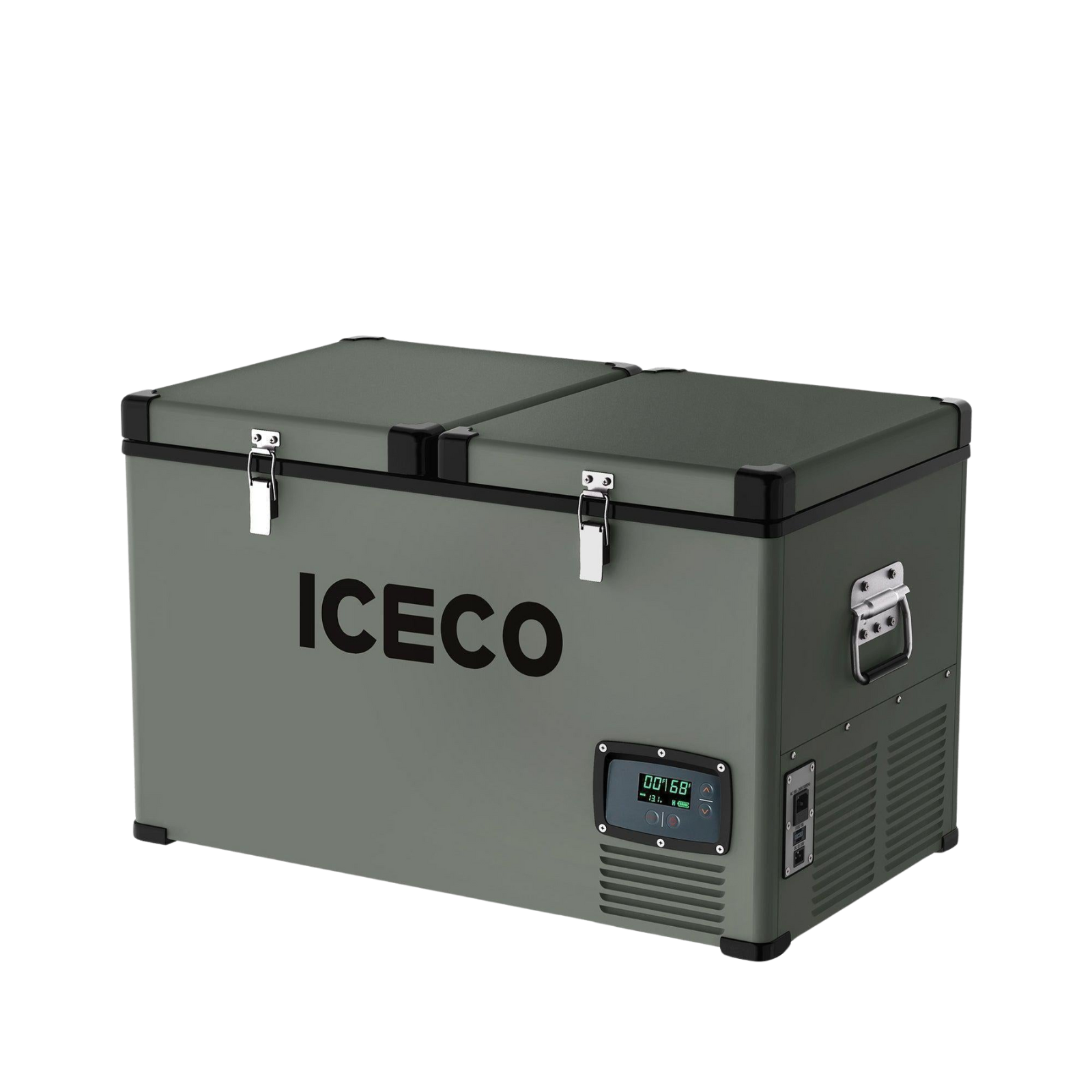 VL65 Dual Zone Metal Fridge Freezer with Cover | ICECO | 65LT Olive VL Series ICECO- Overland Kitted