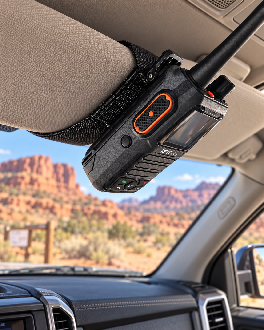 Sun Visor Radio Pouch - Open Style