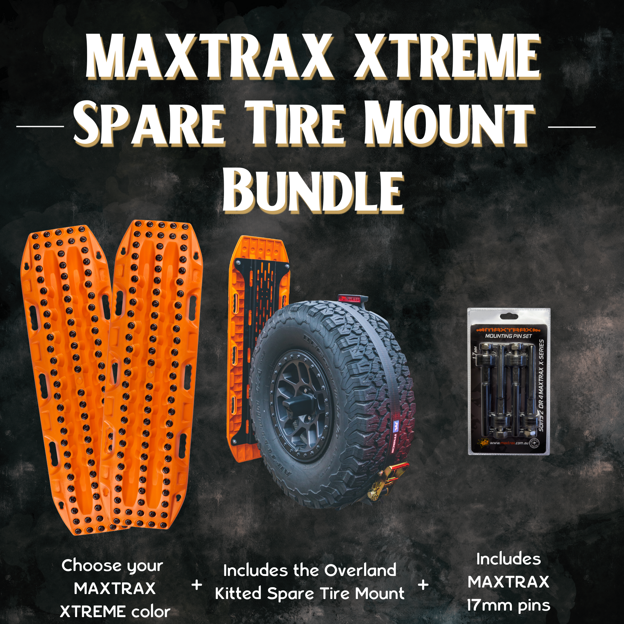 MAXTRAX XTREME x Overland Kitted Spare Tire Mount Bundle Overland Kitted- Overland Kitted