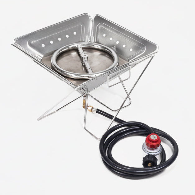 Multi fuel fire pit combo Zutto SP1 and Campingmoon MT-045 fire pit (wood and propane)