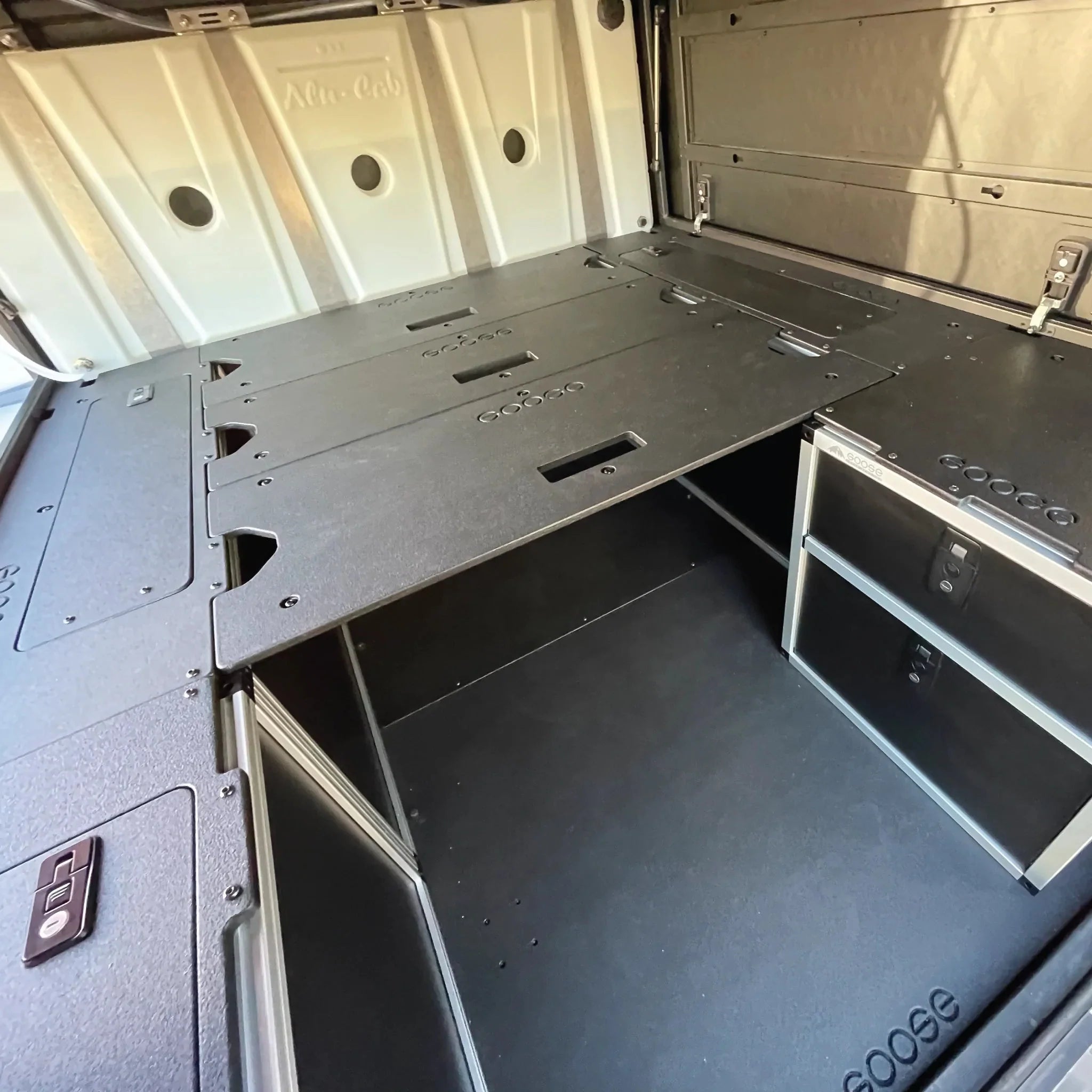 Alu-Cab Canopy Camper - Sleep Deck Panel - Utility Module to Utility Module - 6' Bed Extension Panel Camper Goose Gear- Overland Kitted