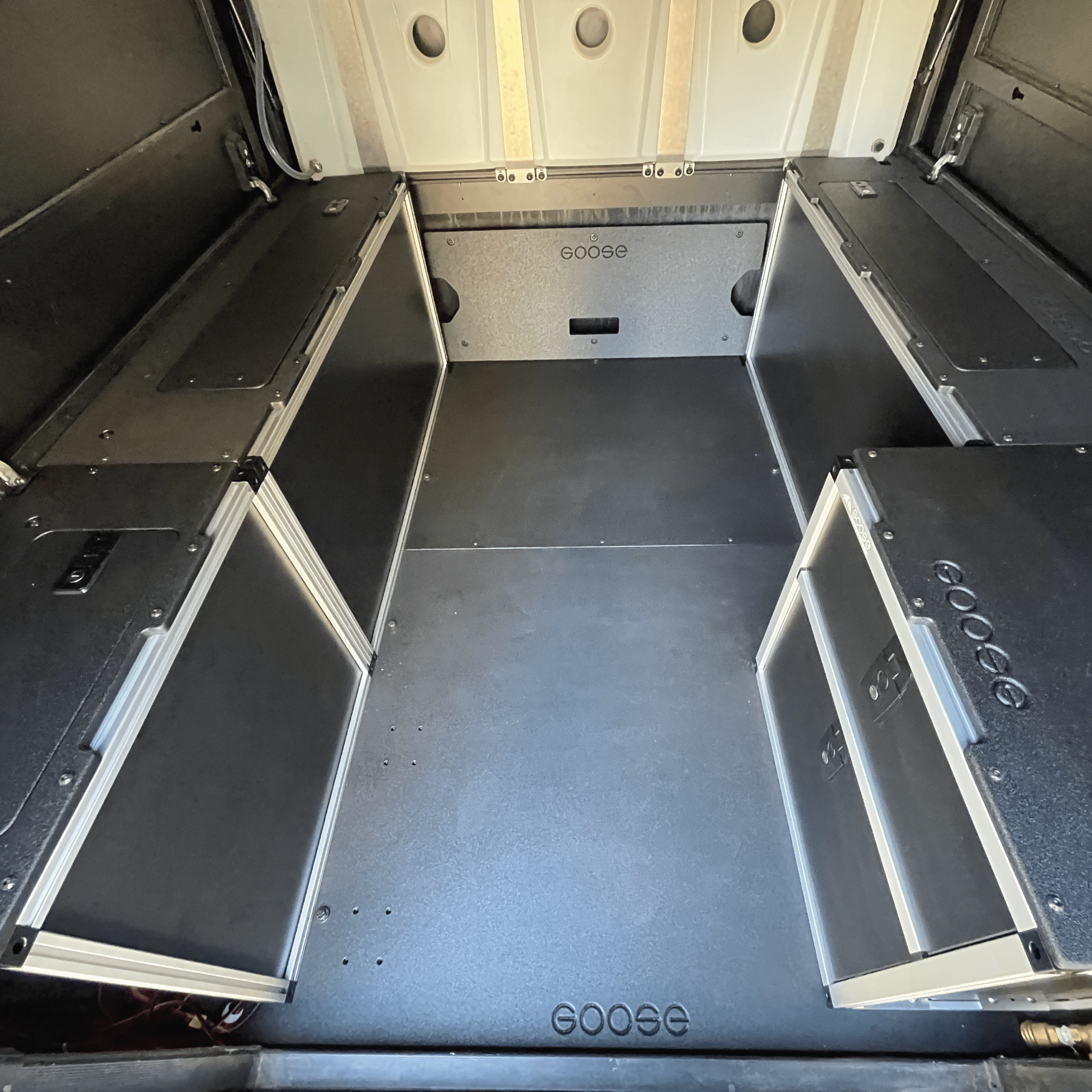 Alu-Cab Canopy Camper V2 - Ford Ranger 2019-2023 4th Gen. - Bed Plate System - 5' Bed Camper Goose Gear- Overland Kitted