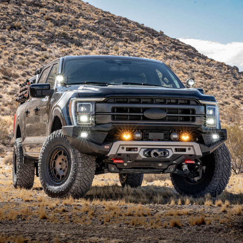 ARB Zenith winch bumper for 2021–2023 Ford F-150, front three-quarter view