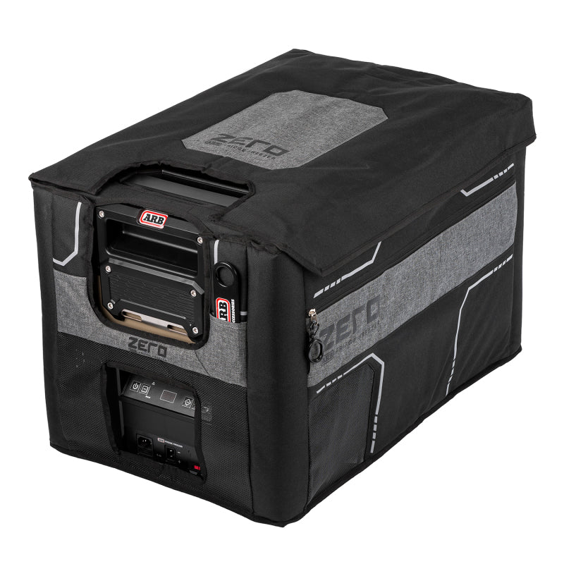 ARB Zero fridge transit bag — zippered lid access panel open