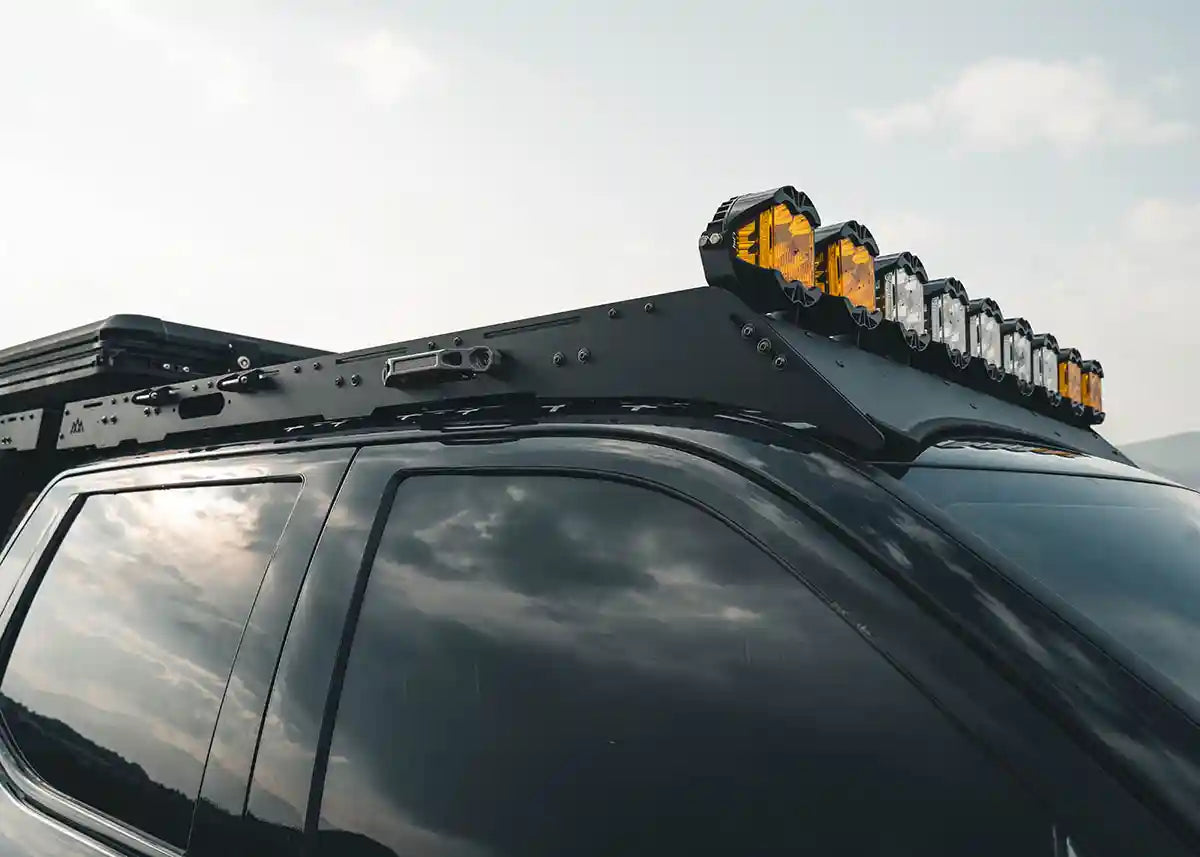 DRIFTR Toyota Tundra roof rack, side view installed on the truck