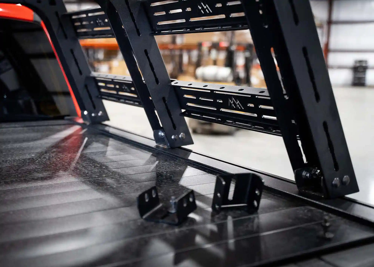 Bed rack mount installed on a Retrax-style retractable bed cover
