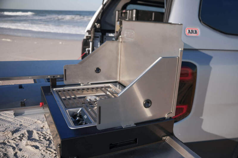 ARB Slide Kitchen two-burner propane stove detail
