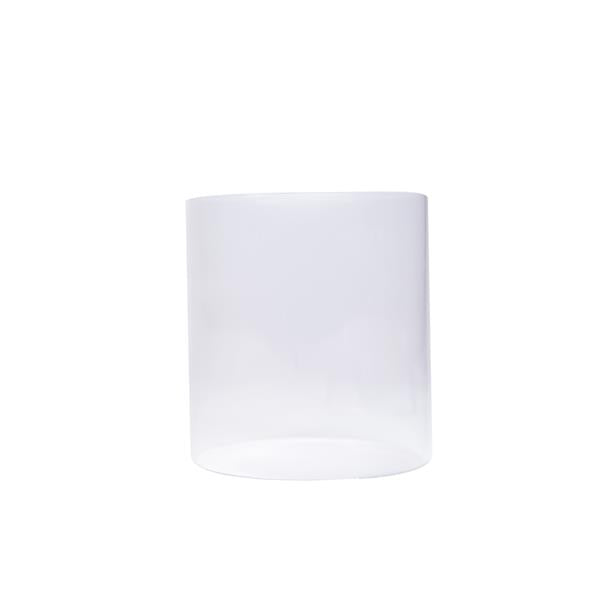 Ice blue UCO Candlelier lantern base shown beside its separated glass chimney