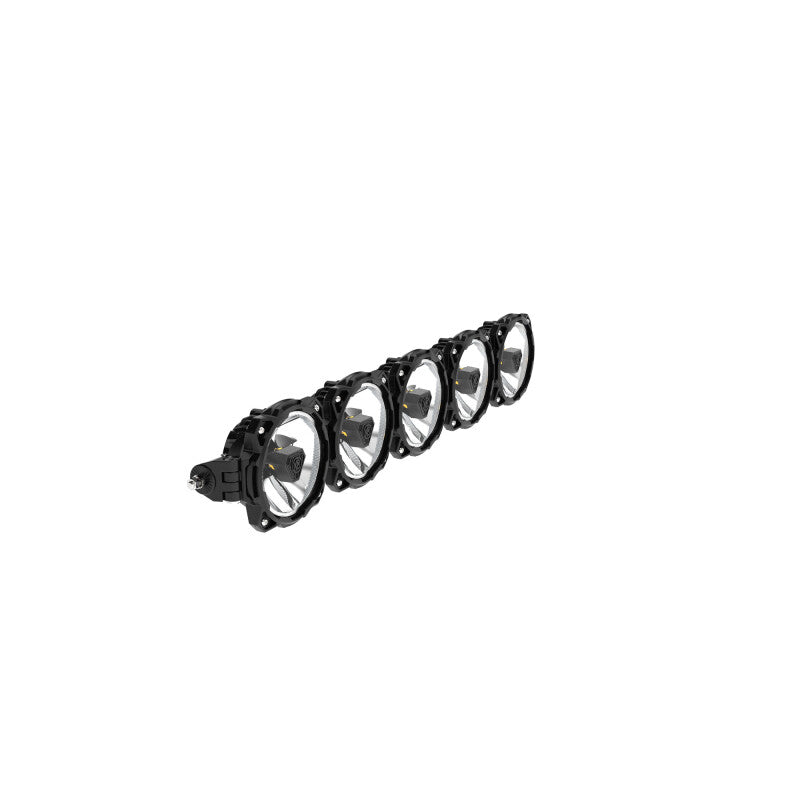 KC HiLiTES Gravity Titan 32" LED Light Bar (5-Light), shown with included parts