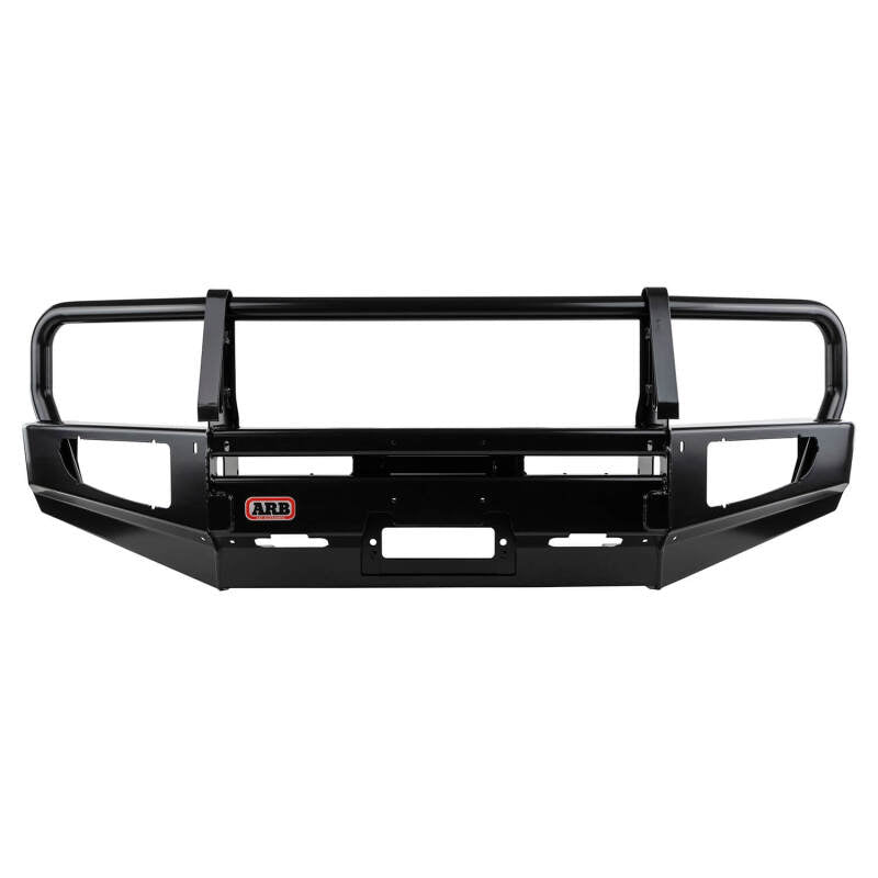ARB Deluxe Winch Bull Bar for Nissan Patrol GU — front three-quarter studio view