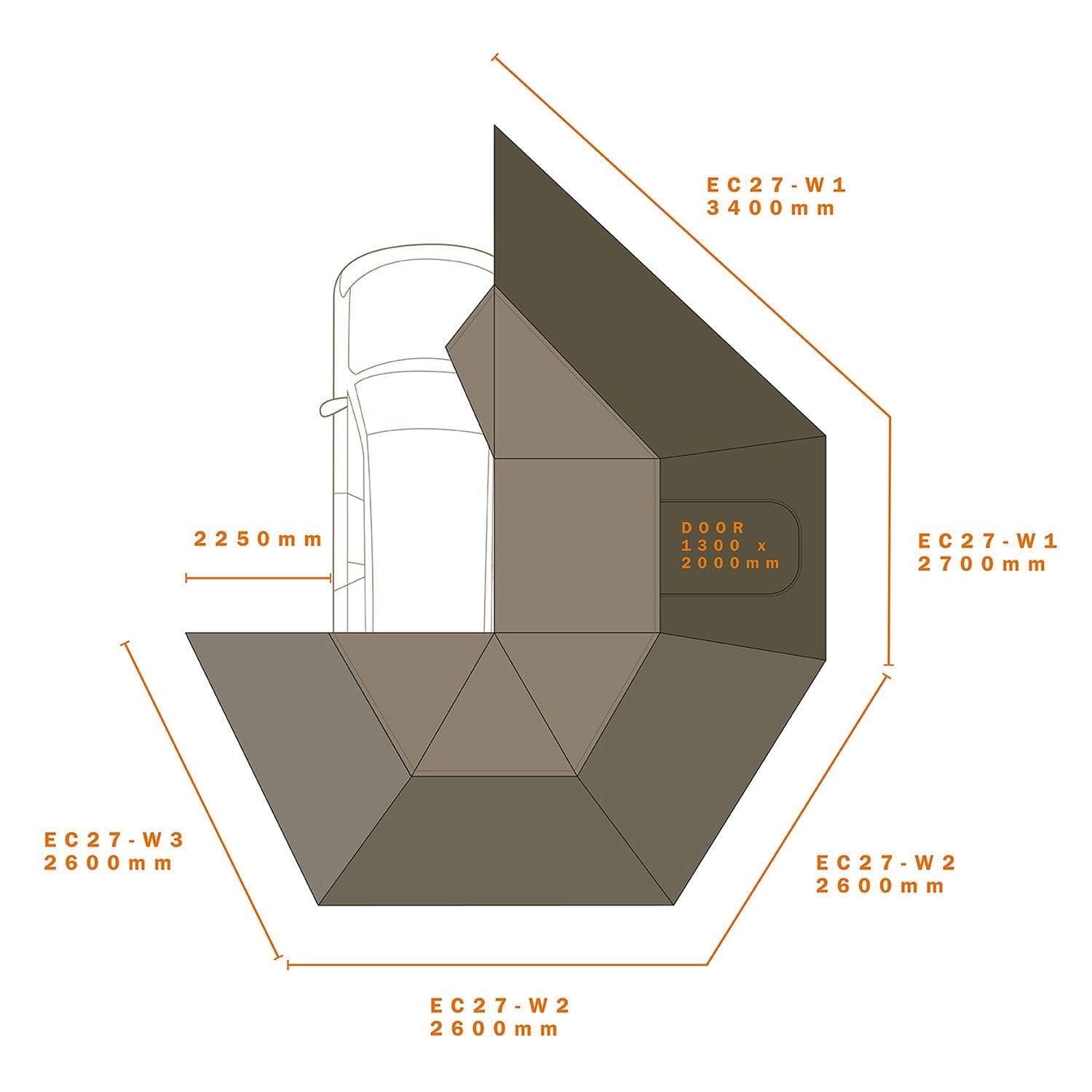 Eclipse 270 Wall Shelters Darche- Overland Kitted