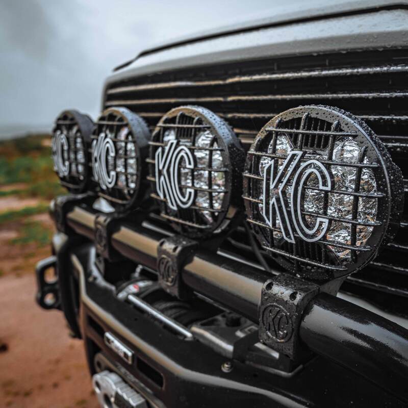 KC HiLiTES SlimLite 8in LED Stone Guard - Black, in use
