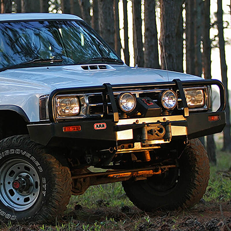 ARB Deluxe combination bumper for Toyota 4Runner — winch cradle and wing detail
