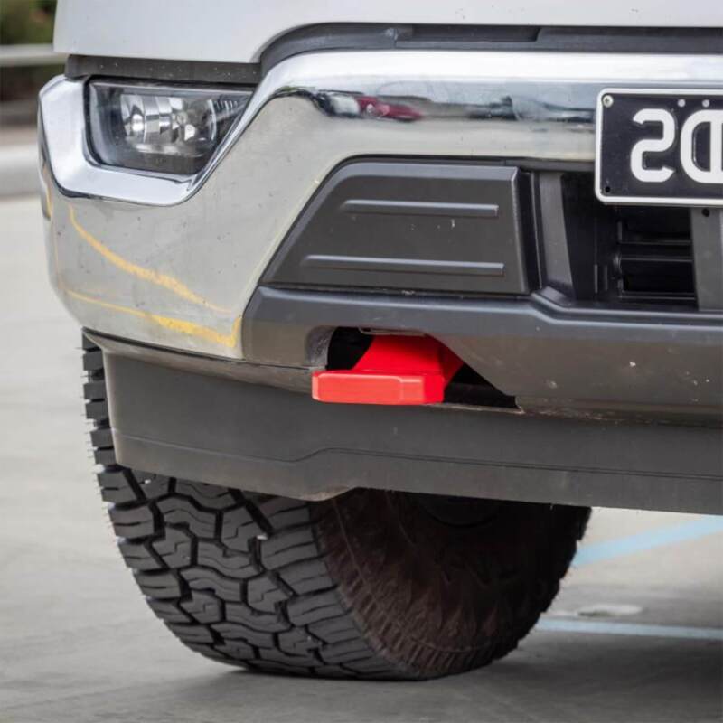 ARB F-150 RHS recovery point bolted to the frame, rated 17,600 lb to 35 degrees