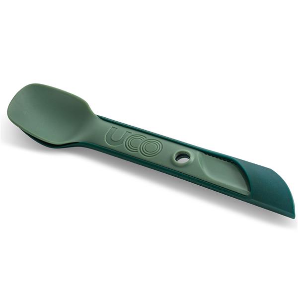 Gray UCO Switch Spork shown extended in long-handled mode