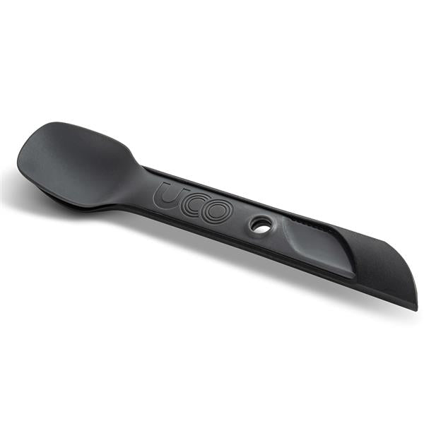 Black UCO Switch Spork shown folded in short eating mode