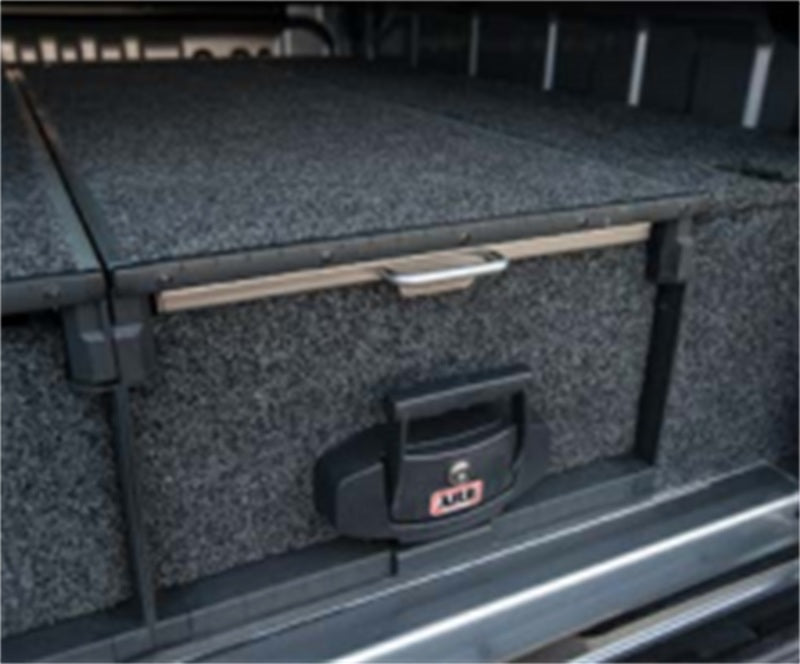 ARB roller drawer table — brushed stainless surface detail