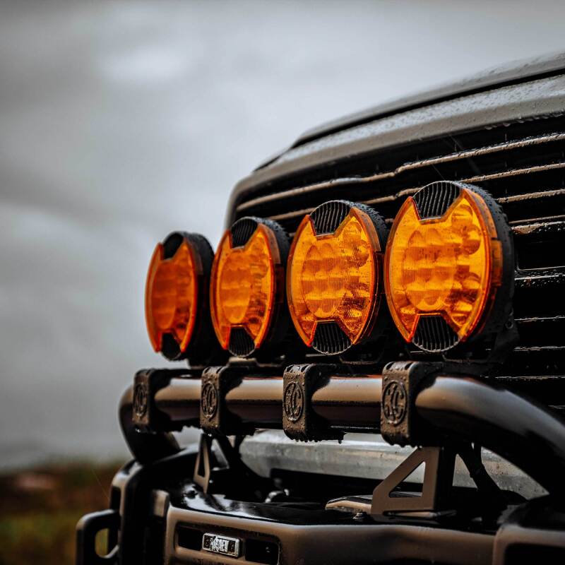 KC HiLiTES SlimLite 8in. LED Driving Light Shield - Amber (Shield Only), detail view