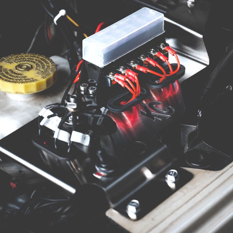 KC HiLiTES Cyclone LED Engine Tray Kit - Jeep Wrangler JL & Gladiator JT 3.6L, mounted view