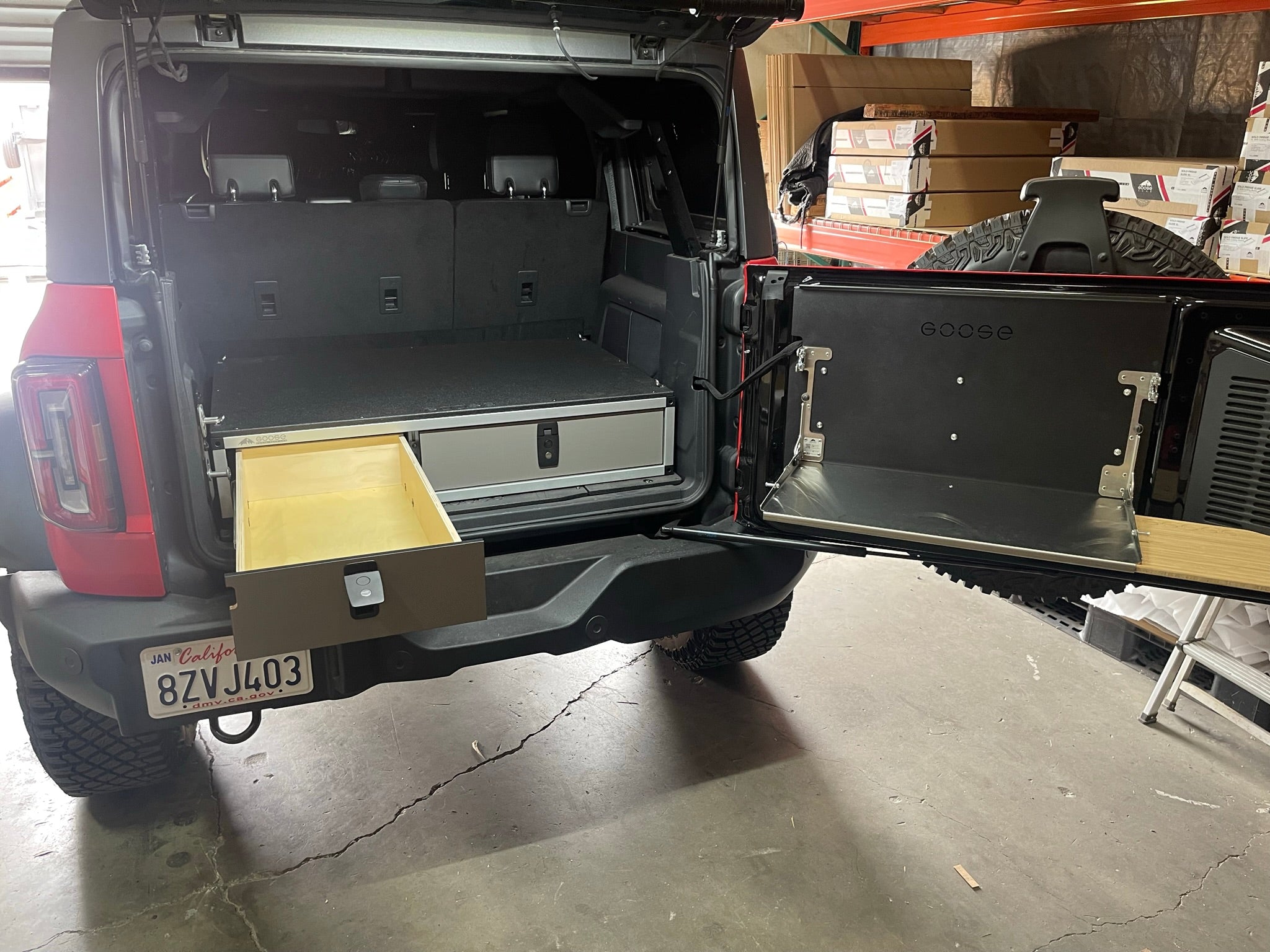 Ford Bronco 2021-Present 6th Gen. - Side x Side Drawer Module - 41 3/8" Wide x 28" Depth Drawers Goose Gear- Overland Kitted