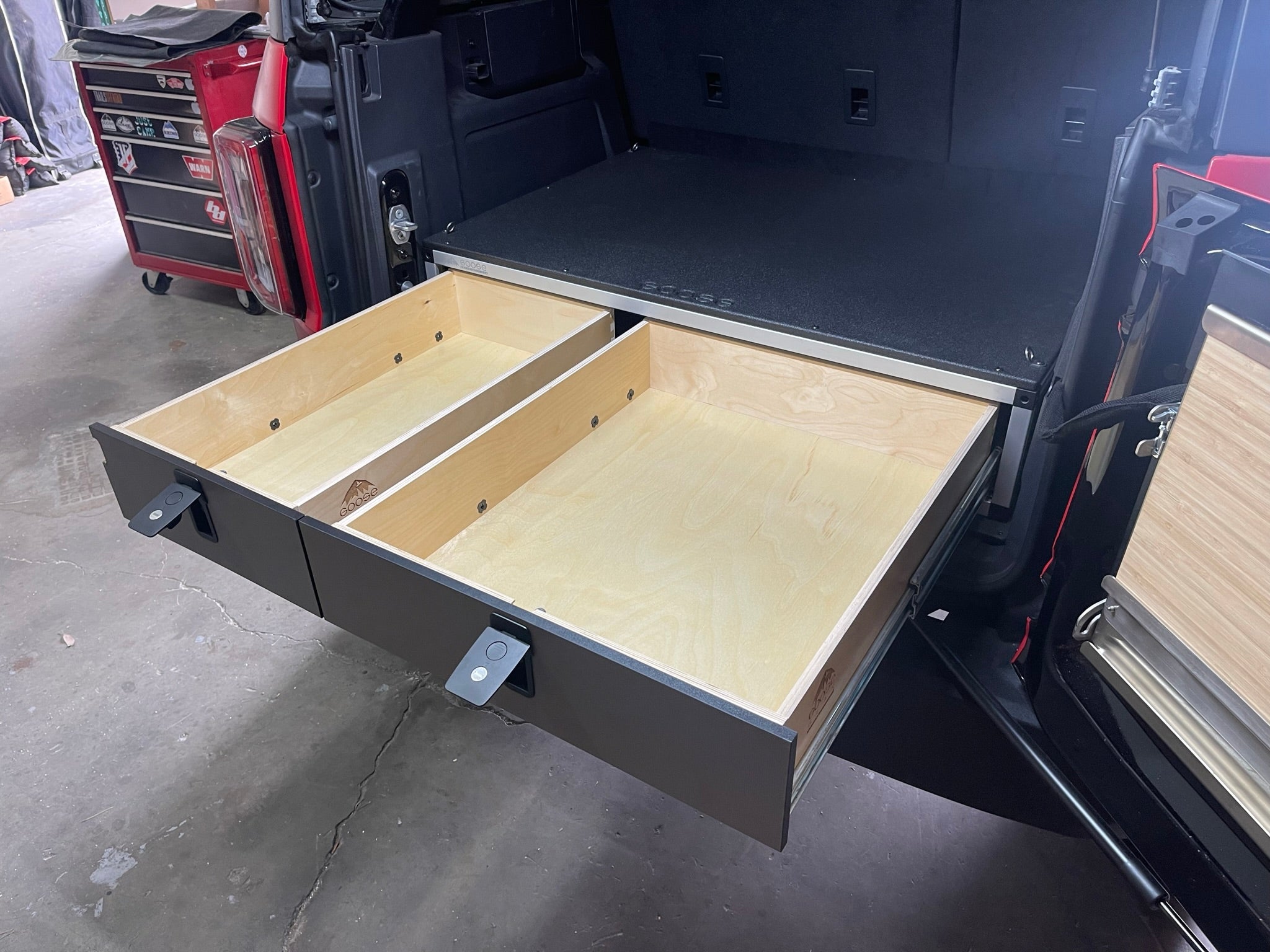 Ford Bronco 2021-Present 6th Gen. - Side x Side Drawer Module - 41 3/8" Wide x 28" Depth Drawers Goose Gear- Overland Kitted