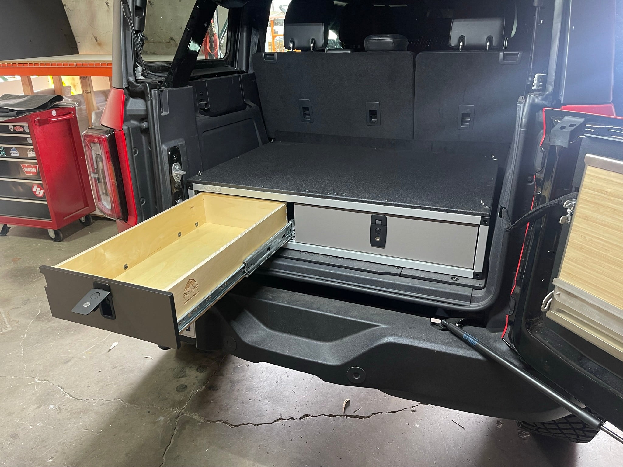 Ford Bronco 2021-Present 6th Gen. - Side x Side Drawer Module - 41 3/8" Wide x 28" Depth Drawers Goose Gear- Overland Kitted