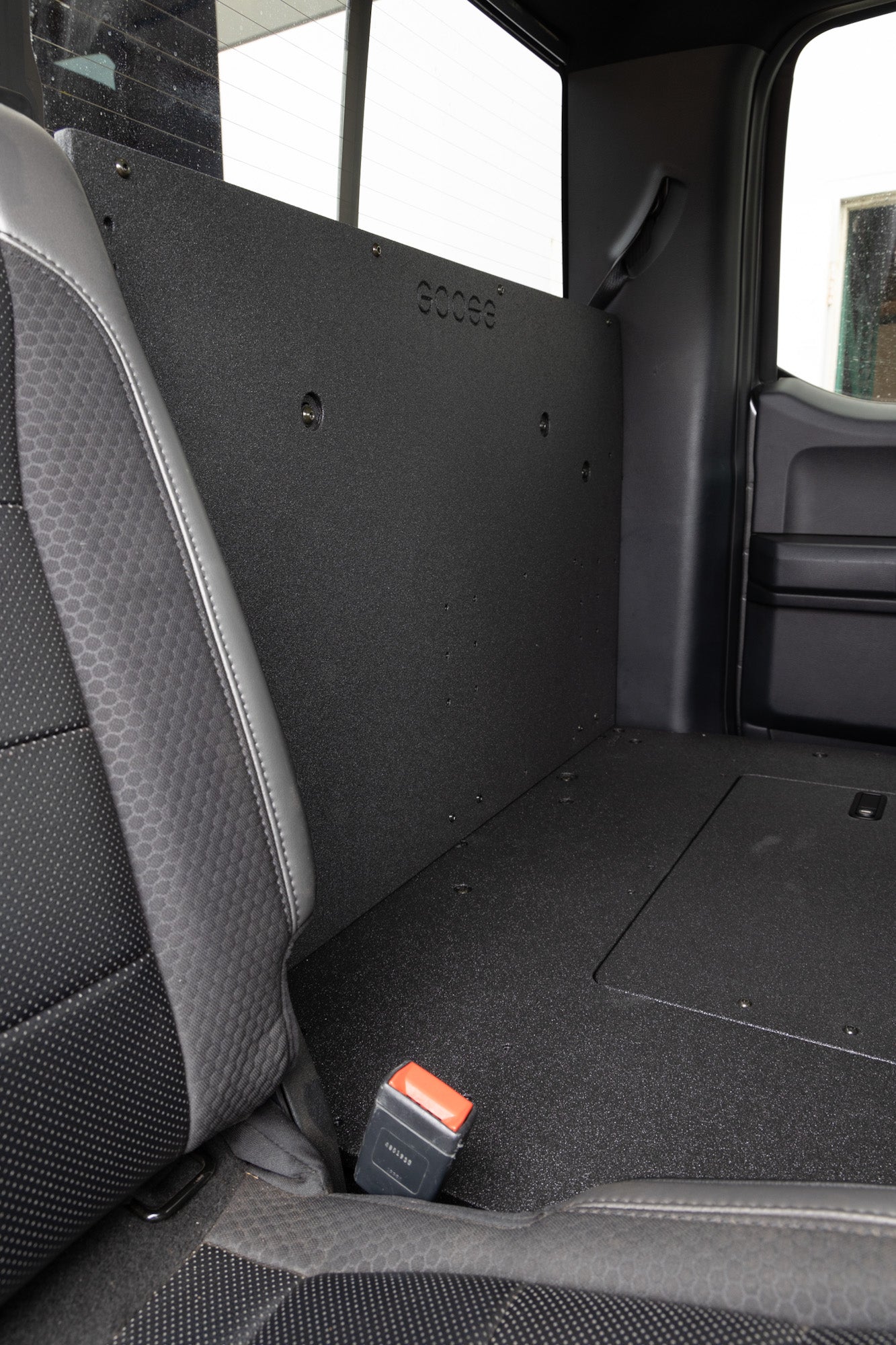 Ford F150 2015-Present 13th & 14th Gen. SuperCab - Second Row Seat Delete Plate System 60% Driver Side Seat Delete Plate System Goose Gear- Overland Kitted