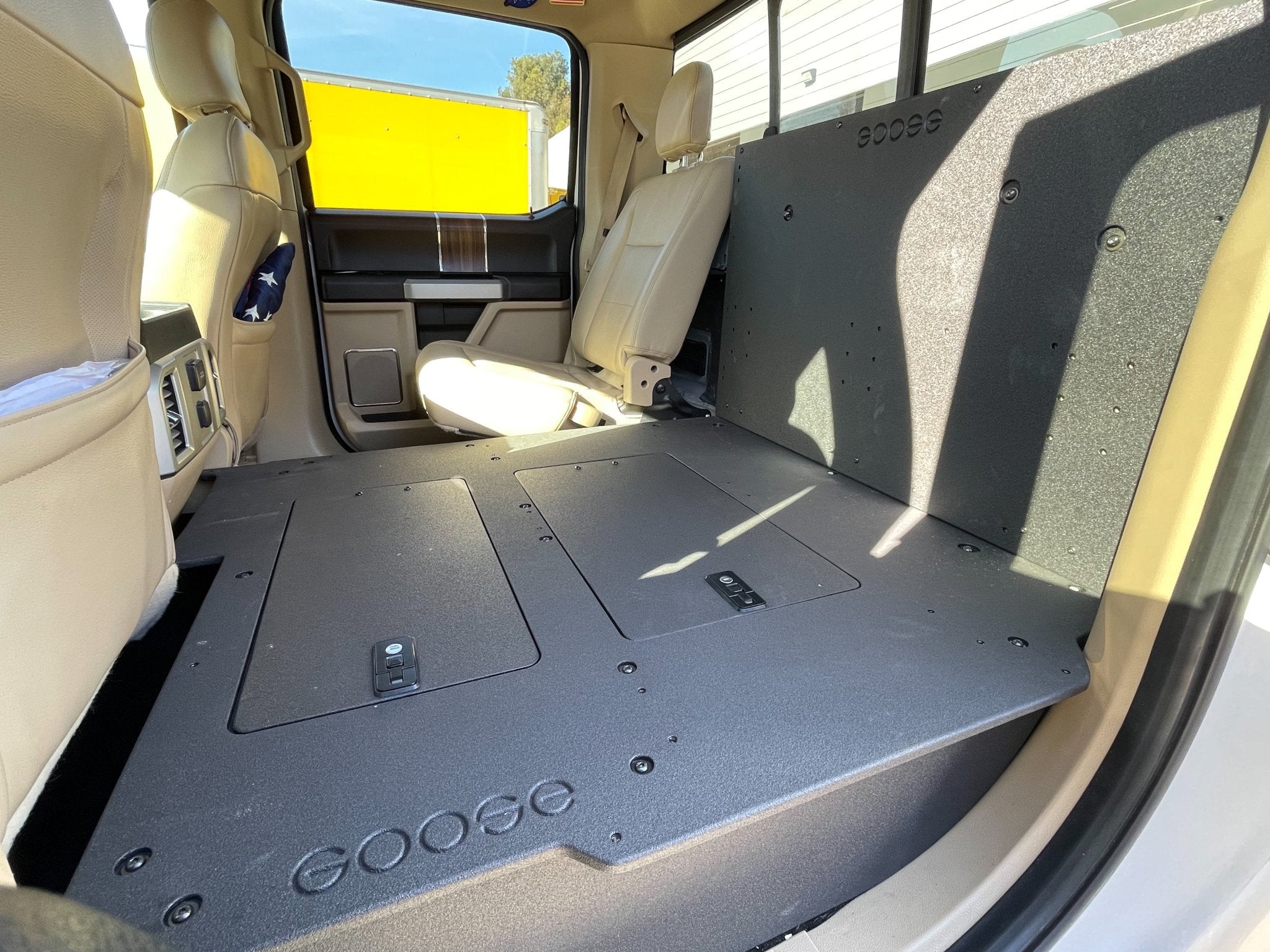 Ford F150 2015-Present 13th & 14th Gen. SuperCrew - Second Row Seat Delete Plate System Seat Delete Plate System Goose Gear- Overland Kitted