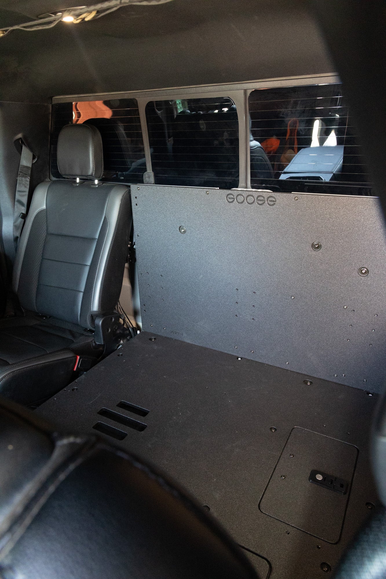 Ford Super Duty F250-F550 2017-Present 4th & 5th Gen. Crew Cab - Second Row Seat Delete Plate System Seat Delete Plate System Goose Gear- Overland Kitted