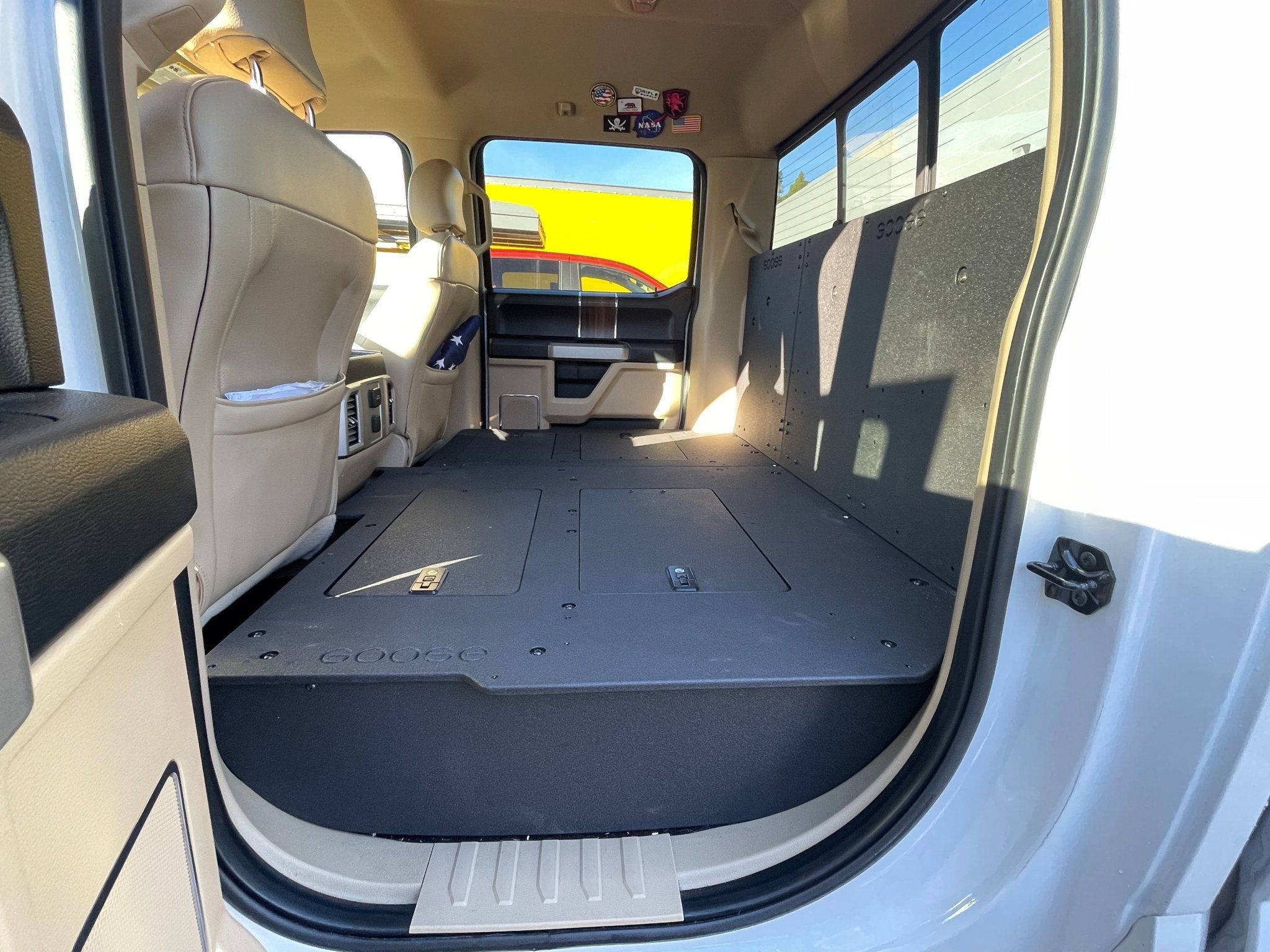 Ford Super Duty F250-F550 2017-Present 4th & 5th Gen. Crew Cab - Second Row Seat Delete Plate System Seat Delete Plate System Goose Gear- Overland Kitted