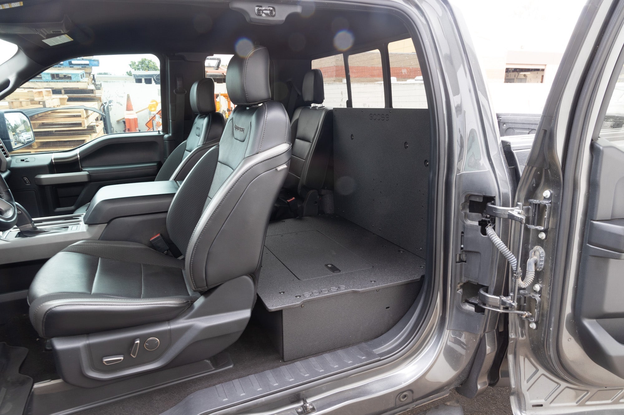 Ford Super Duty F250-F550 2017-Present 4th & 5th Gen. Super Cab - Second Row Seat Delete Plate System Seat Delete Plate System Goose Gear- Overland Kitted