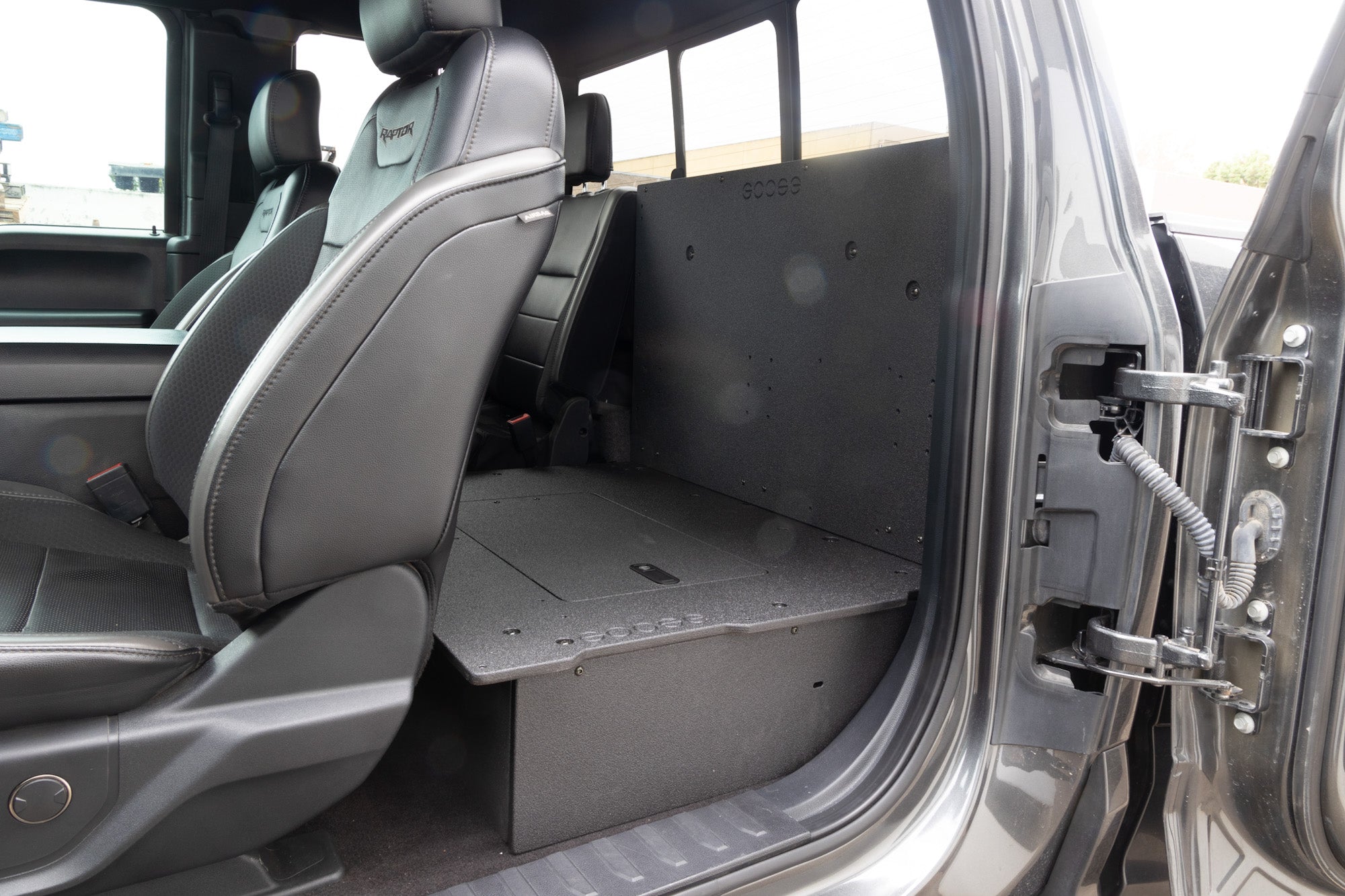 Ford Super Duty F250-F550 2017-Present 4th & 5th Gen. Super Cab - Second Row Seat Delete Plate System Seat Delete Plate System Goose Gear- Overland Kitted