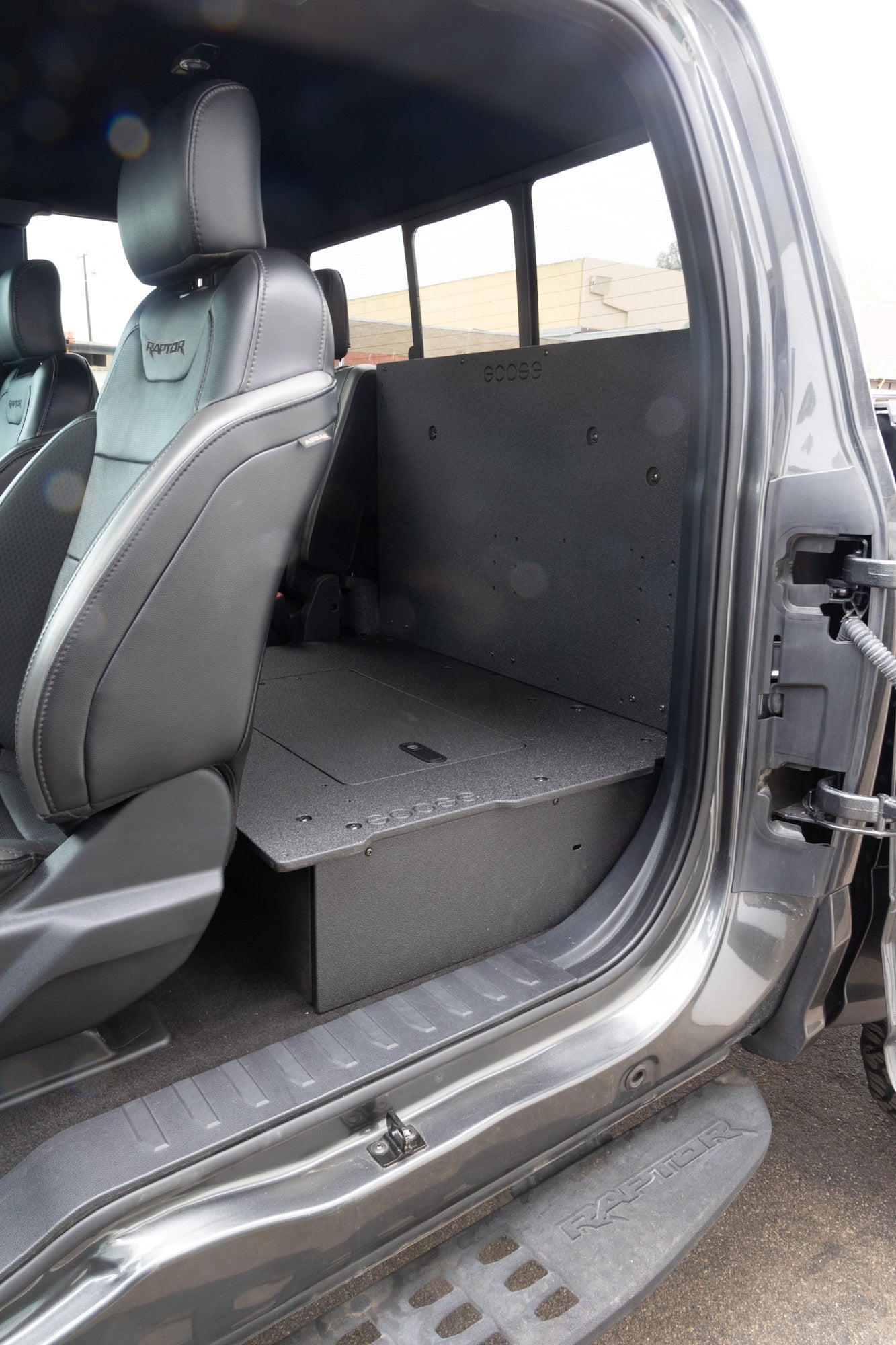 Ford Super Duty F250-F550 2017-Present 4th & 5th Gen. Super Cab - Second Row Seat Delete Plate System Seat Delete Plate System Goose Gear- Overland Kitted