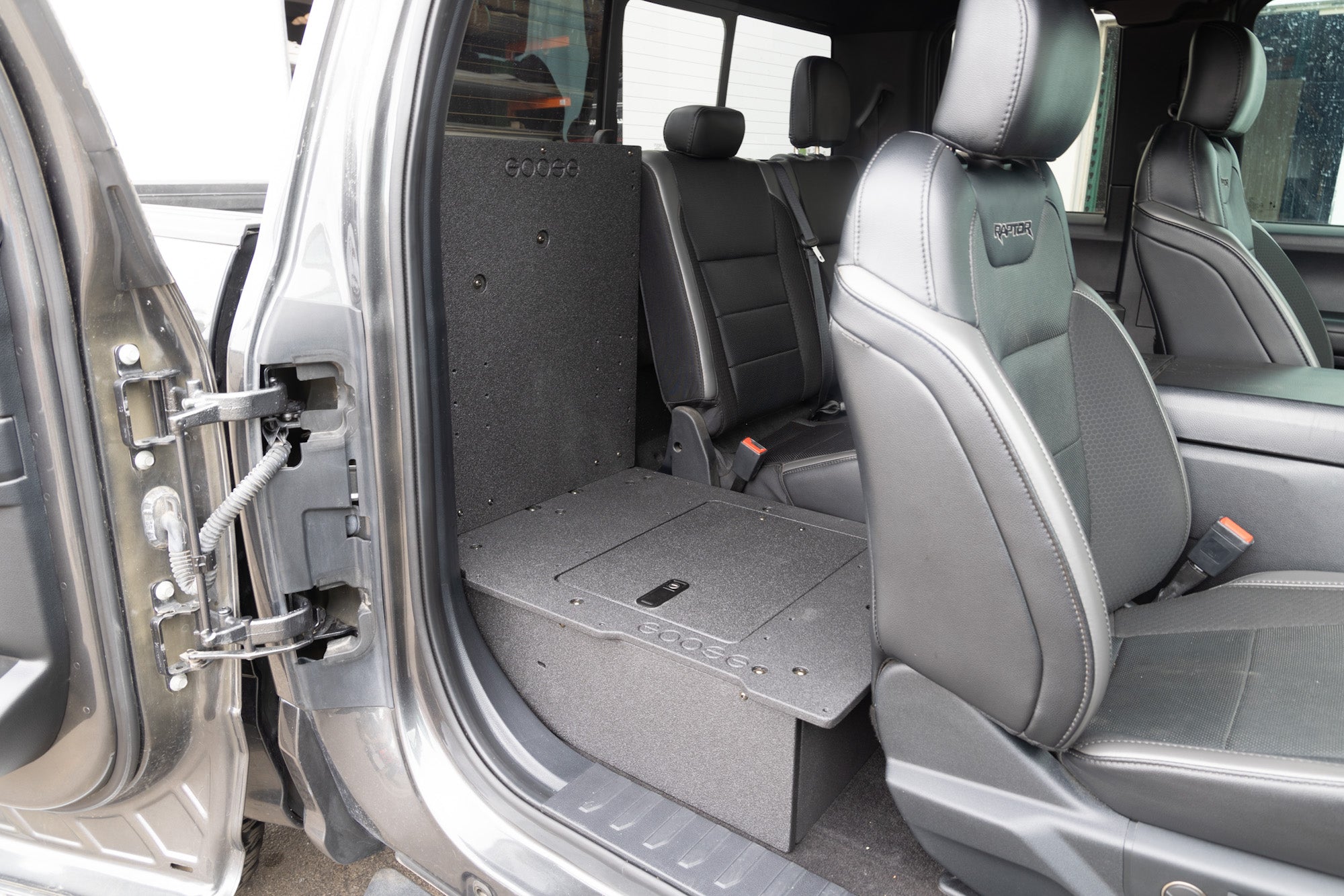 Ford Super Duty F250-F550 2017-Present 4th & 5th Gen. Super Cab - Second Row Seat Delete Plate System Seat Delete Plate System Goose Gear- Overland Kitted