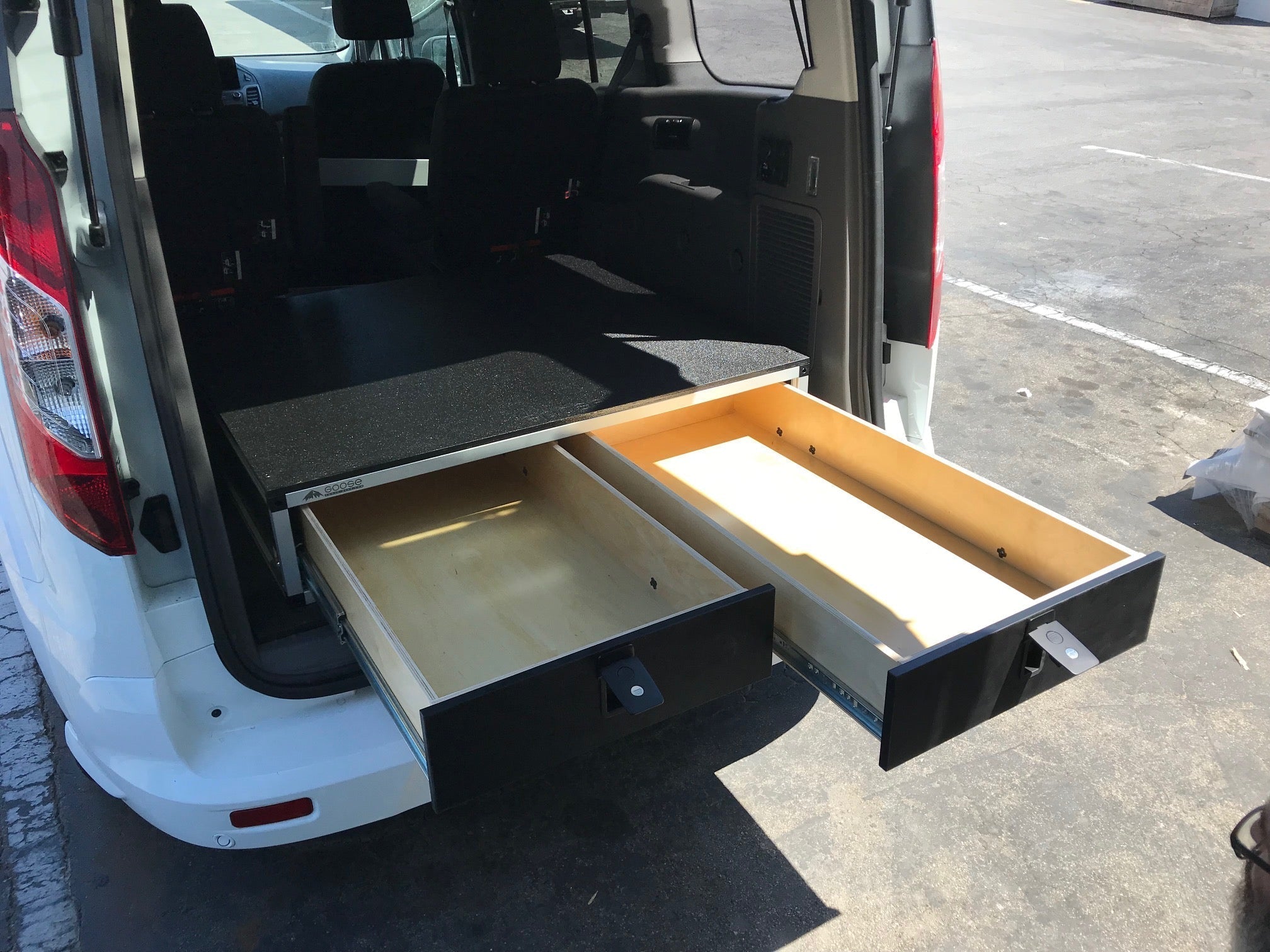 Ford Transit Connect 2014-Present 2nd Gen. - Side x Side Drawer Module - 43 3/8" Wide x 8" High x 40" Depth Drawers Goose Gear- Overland Kitted