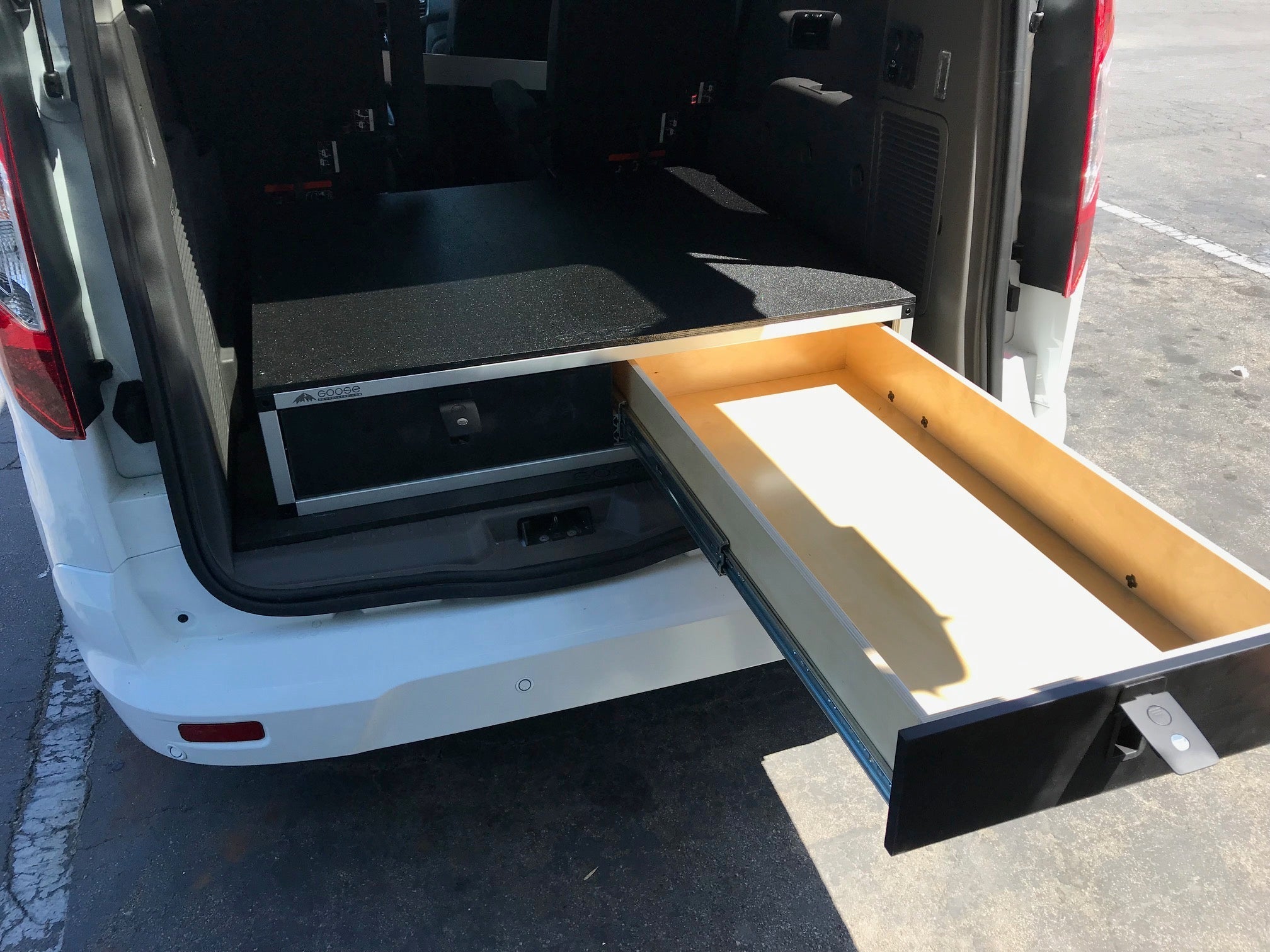 Ford Transit Connect 2014-Present 2nd Gen. - Side x Side Drawer Module - 43 3/8" Wide x 8" High x 40" Depth Drawers Goose Gear- Overland Kitted