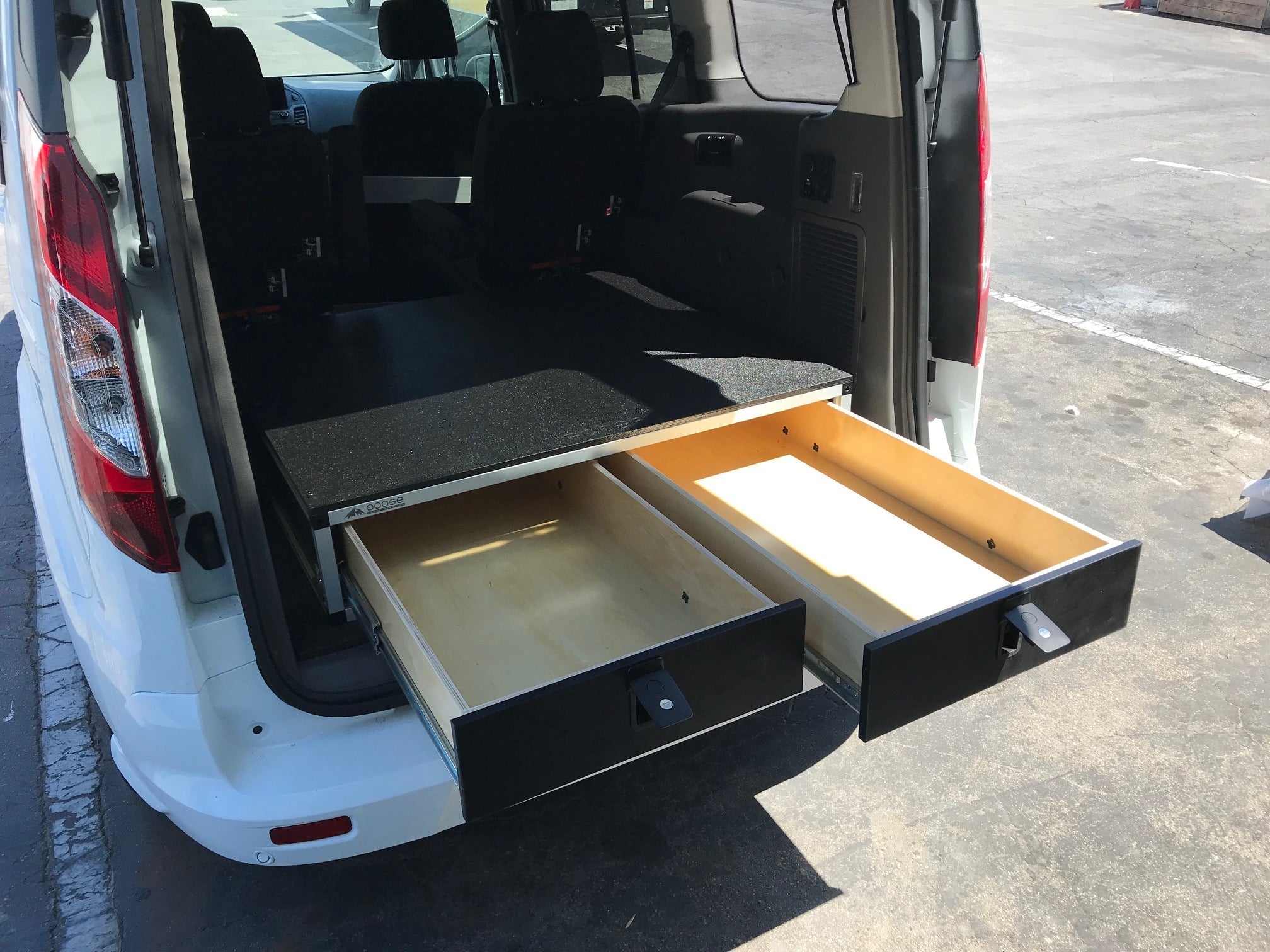 Ford Transit Connect 2014-Present 2nd Gen. - Side x Side Drawer Module - 43 3/8" Wide x 8" High x 40" Depth Drawers Goose Gear- Overland Kitted