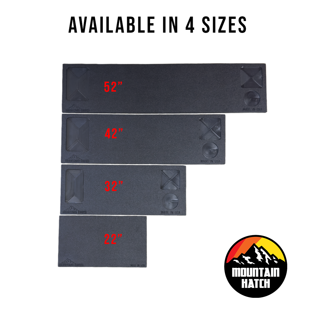 Mountain Hatch Grab n' Go cutting boards in four sizes, 52, 42, 32 and 22 inches