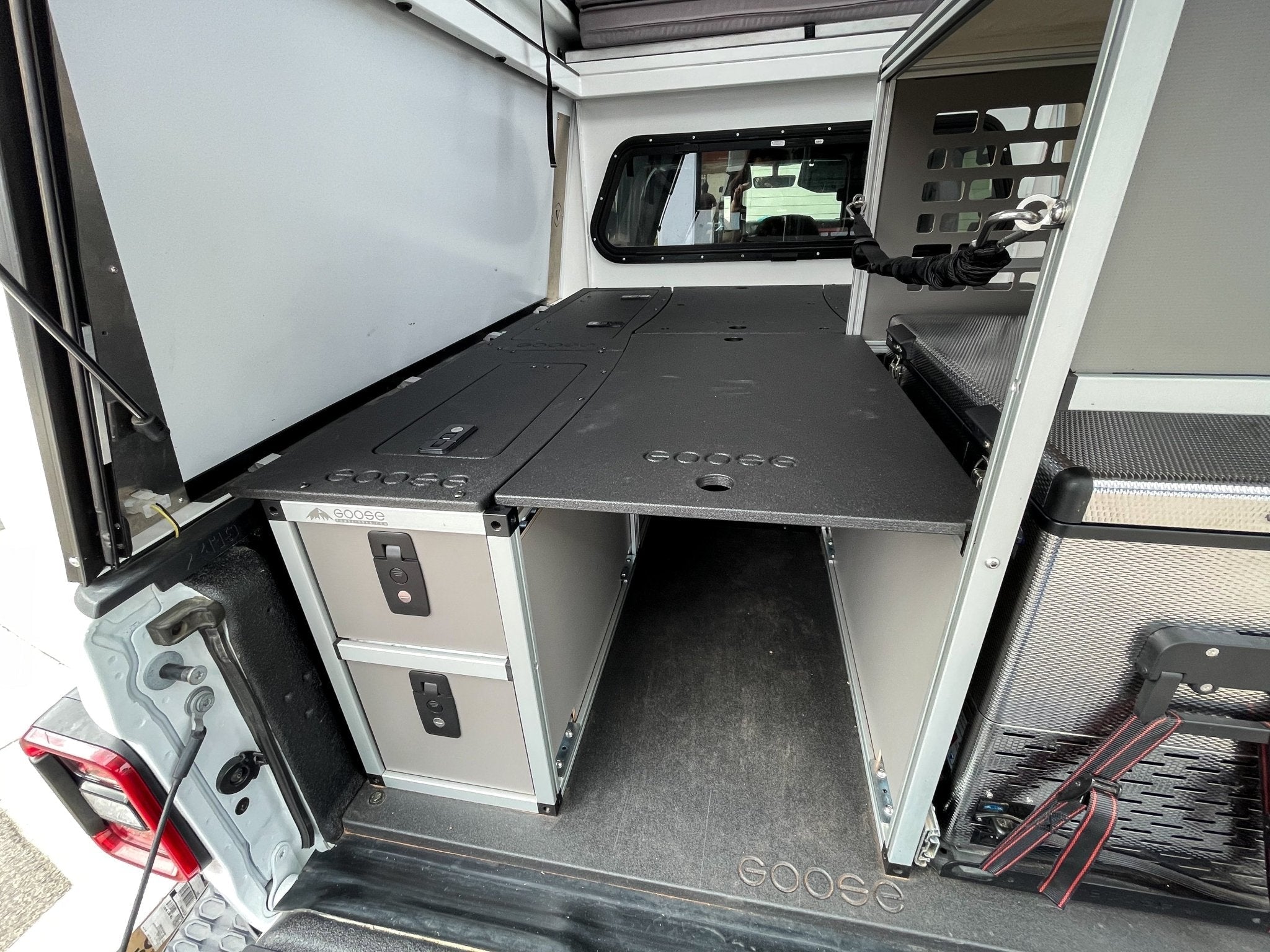 Goose Gear Camper System - Full Size - Driver Side Rear Double Drawer Module Camper Goose Gear- Overland Kitted