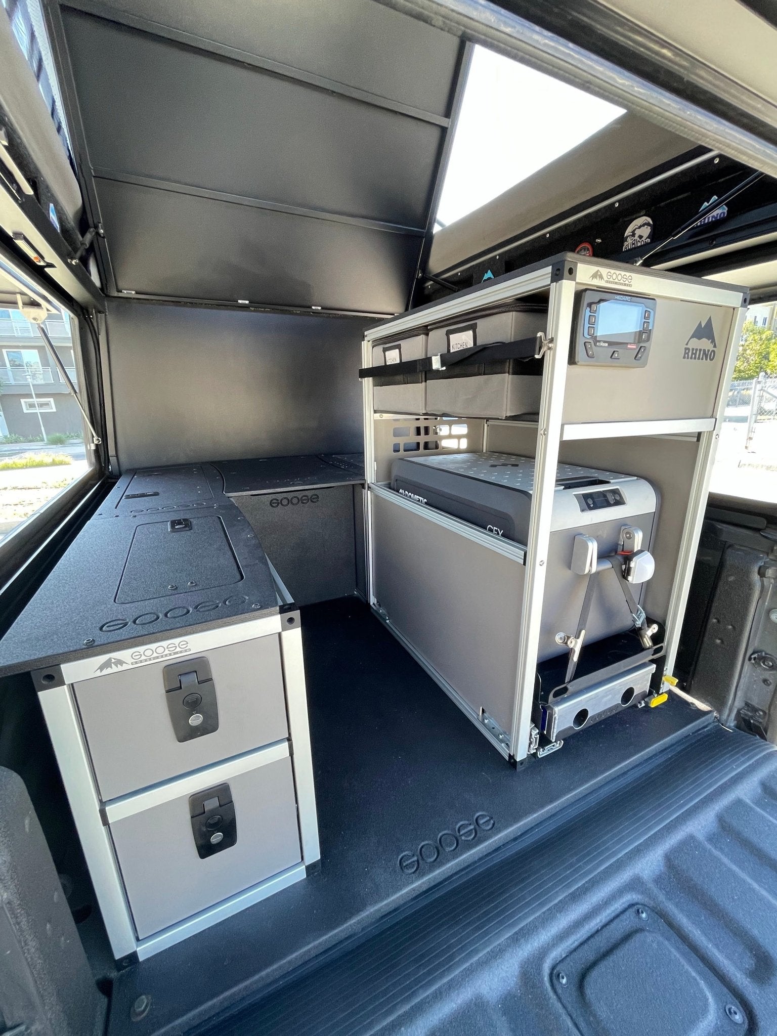 Goose Gear Camper System - Midsize Truck and Full Size Truck - Rear Passenger Side CampKitchen Module Camper Goose Gear- Overland Kitted