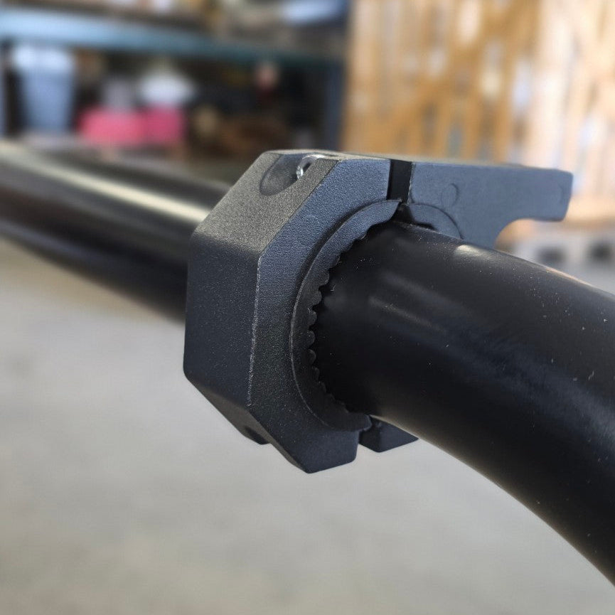 HMOR tube clamp on a curved section of tube